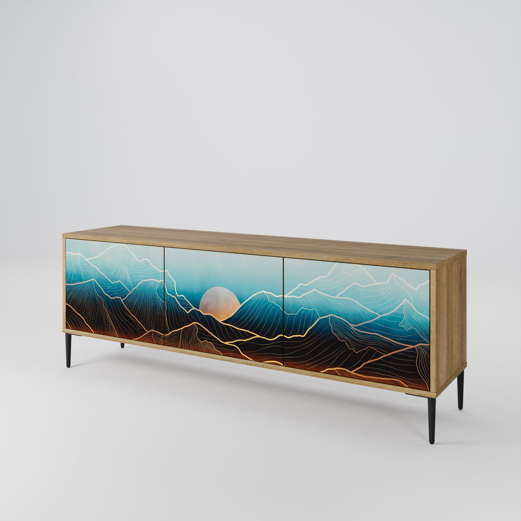 LUNAR SECRETS TV-Lowboard mit 3 Türen in Eiche-Optik