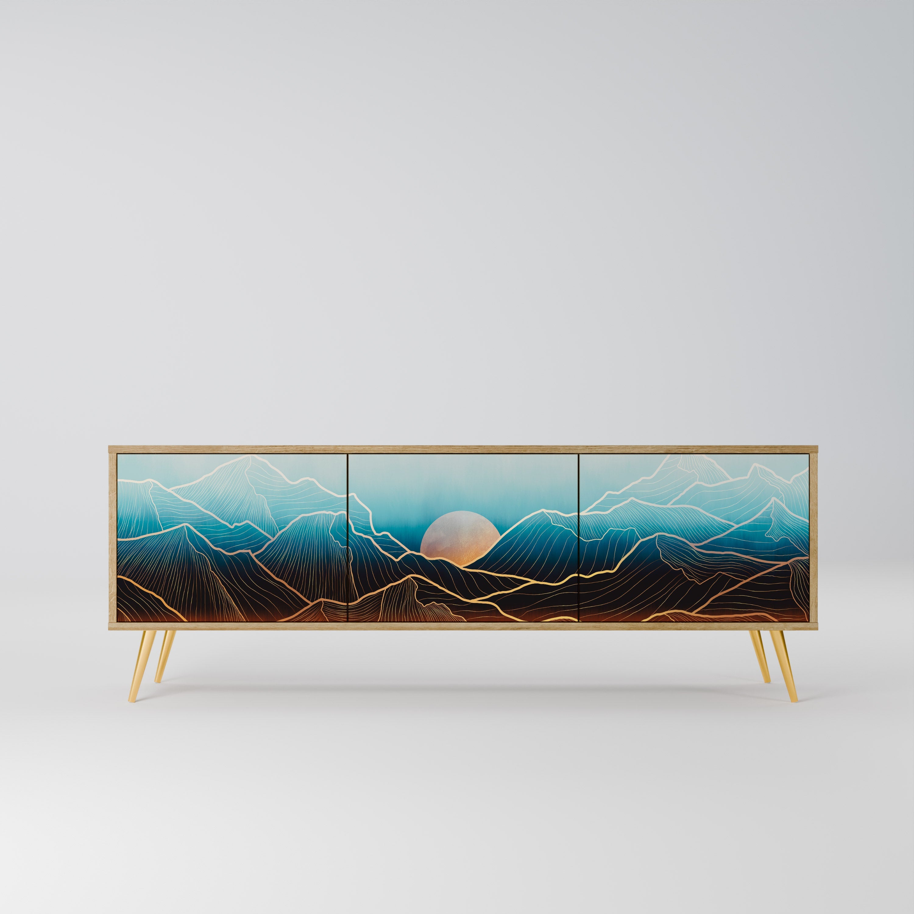 LUNAR SECRETS TV-Lowboard mit 3 Türen in Eiche-Optik