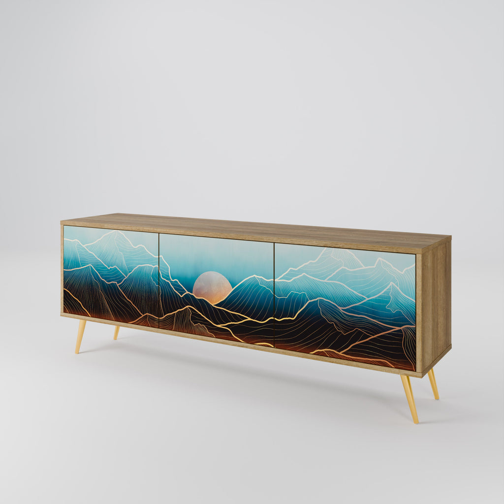 LUNAR SECRETS TV-Lowboard mit 3 Türen in Eiche-Optik