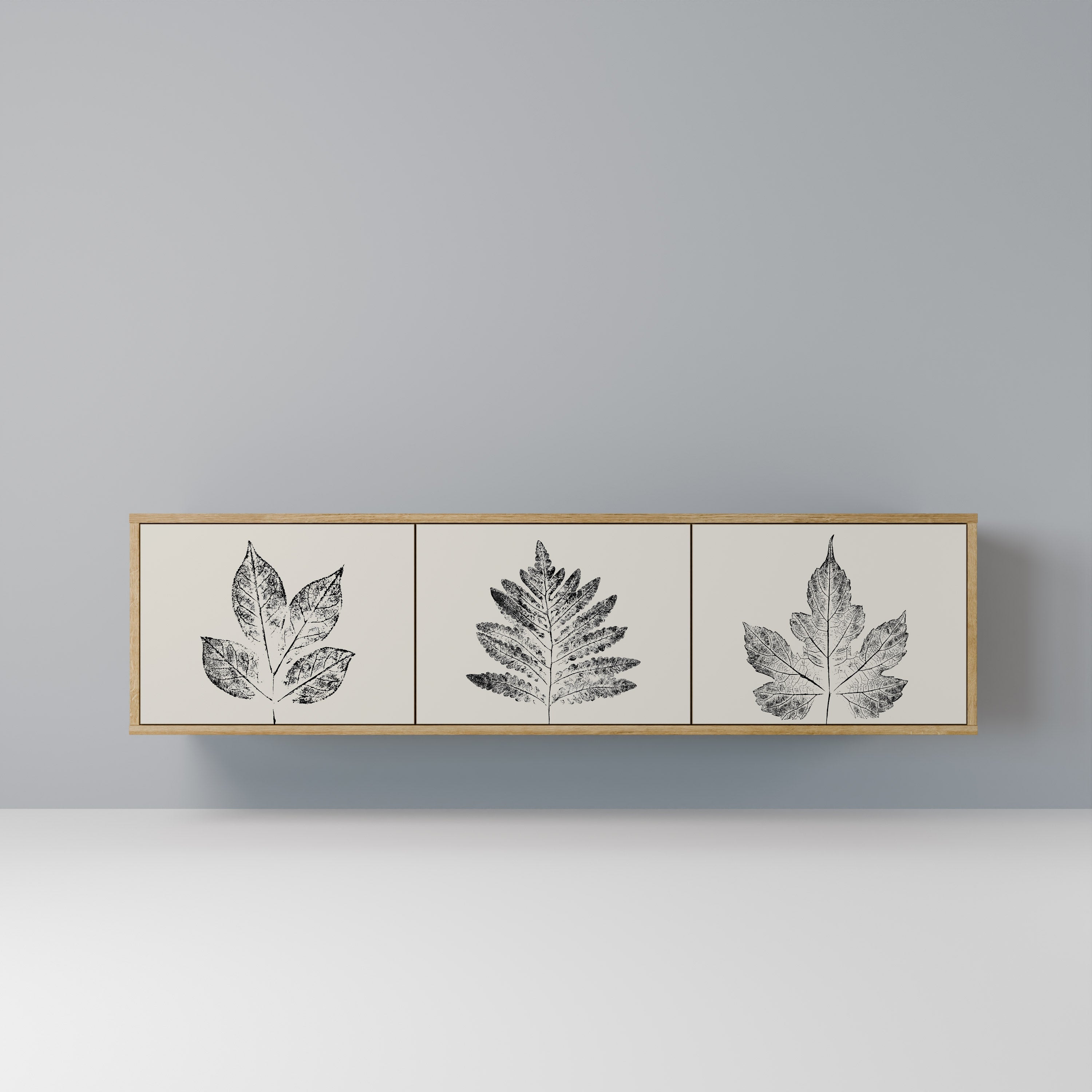 LEAFY STAMPS TV-Lowboard mit 3 Türen in Eiche-Optik