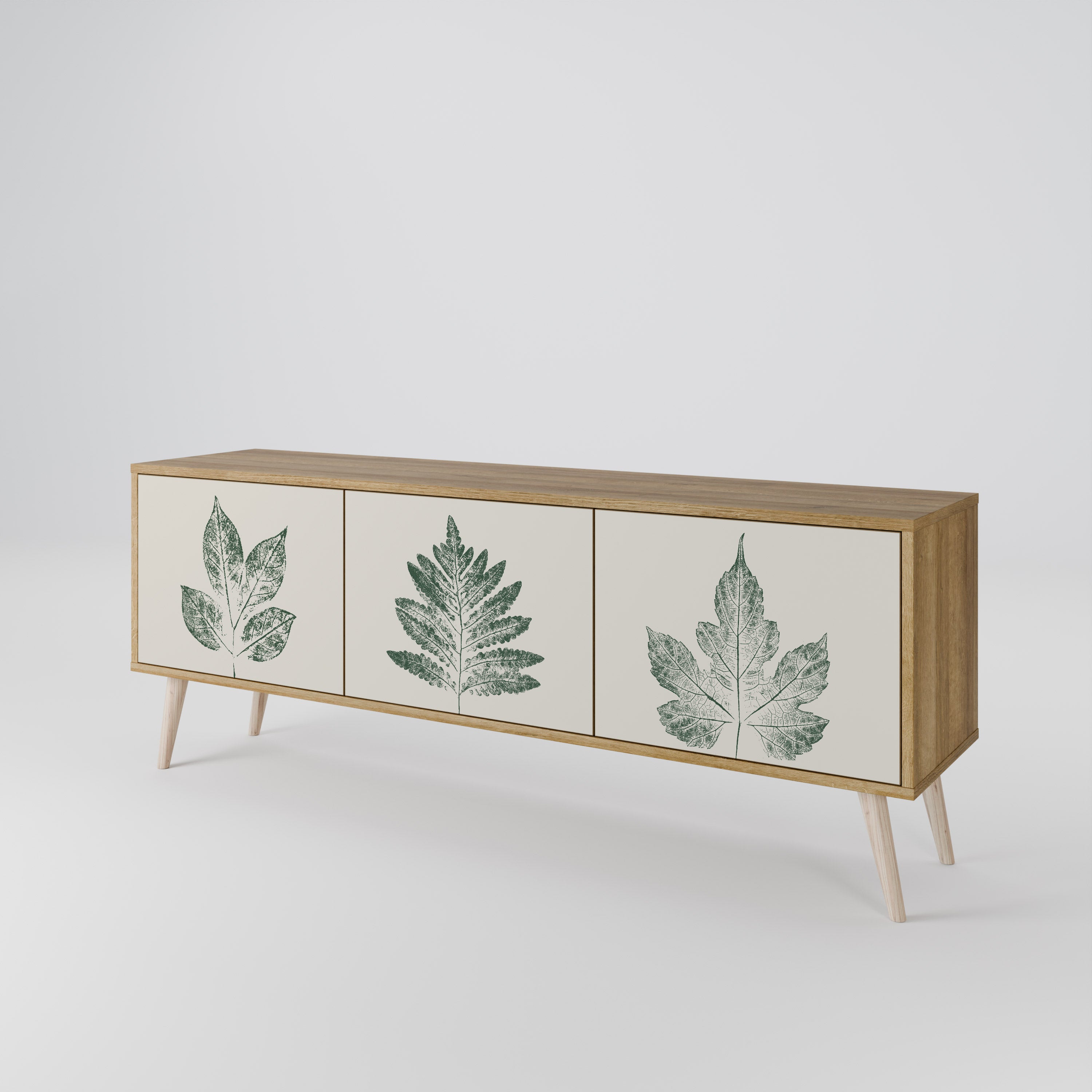 GREEN LEAFY STAMPS 3-türiges TV-Lowboard