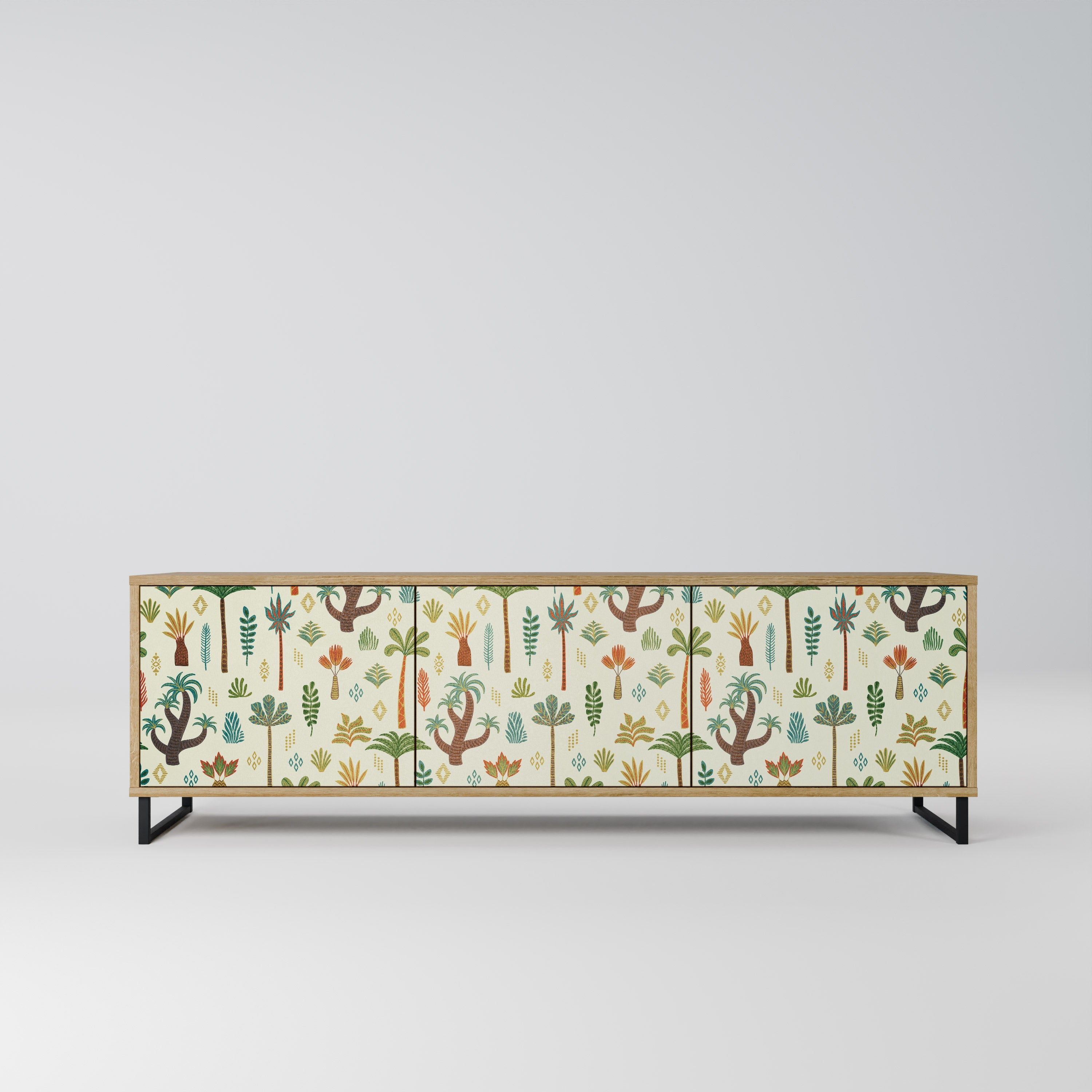 PALM SPRING TV-Lowboard mit 3 Türen in Eiche-Optik