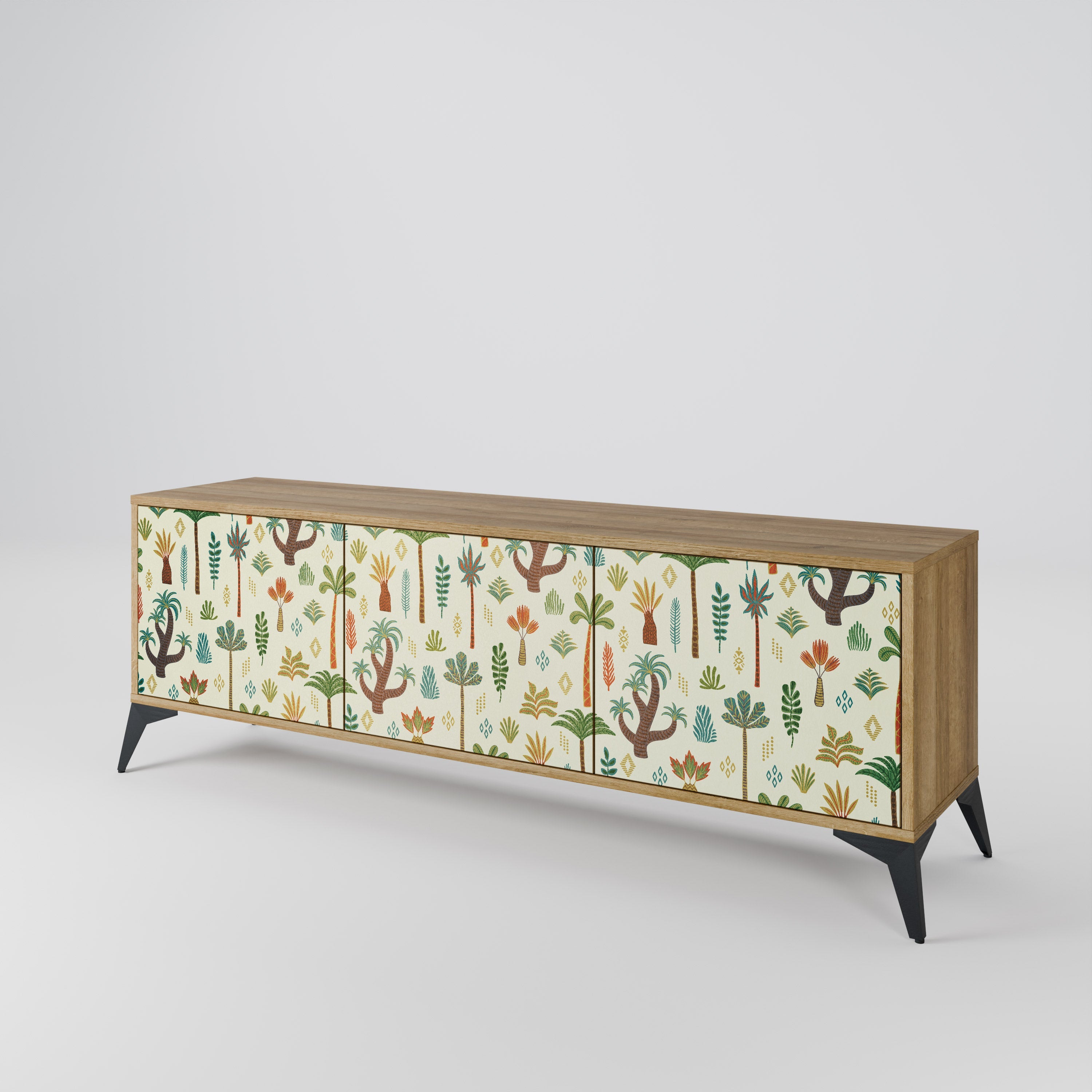 PALM SPRING TV-Lowboard mit 3 Türen in Eiche-Optik