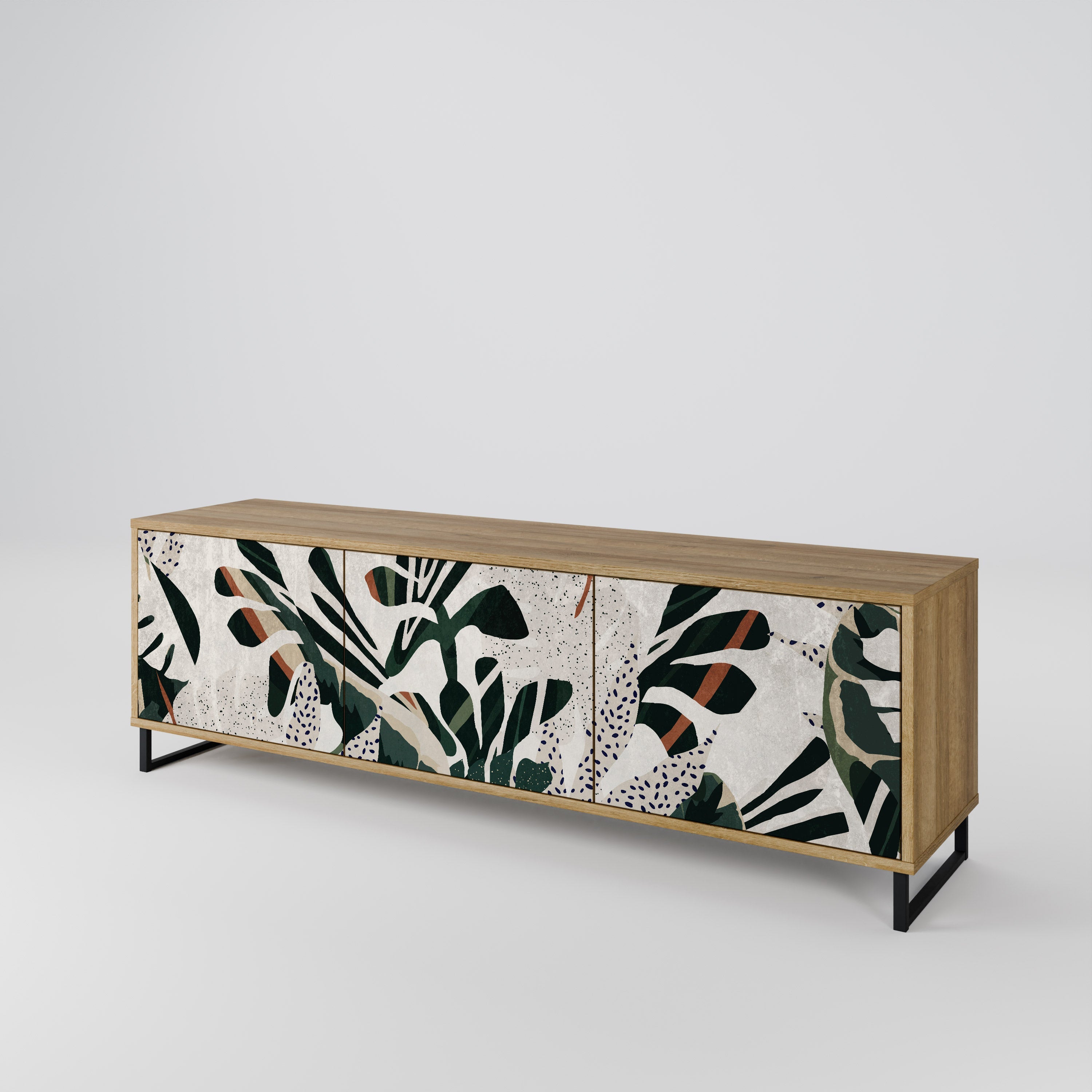 VERDURE FORMATION TV-Lowboard mit 3 Türen in Eiche-Optik