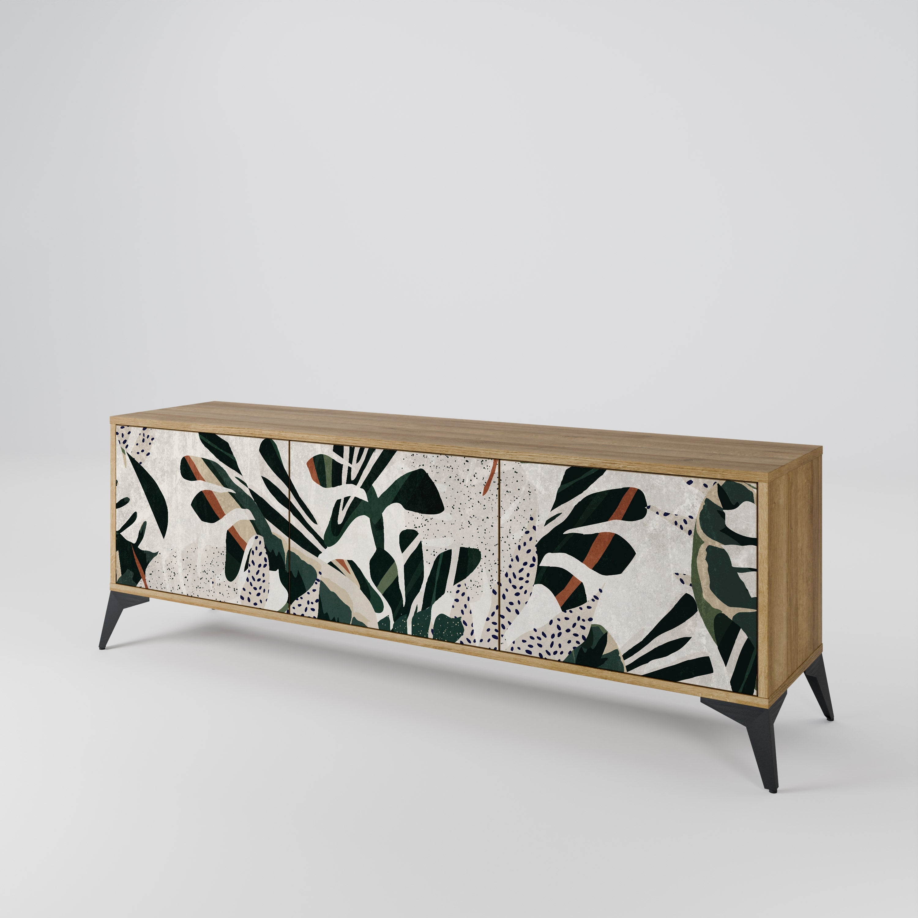 VERDURE FORMATION TV-Lowboard mit 3 Türen in Eiche-Optik