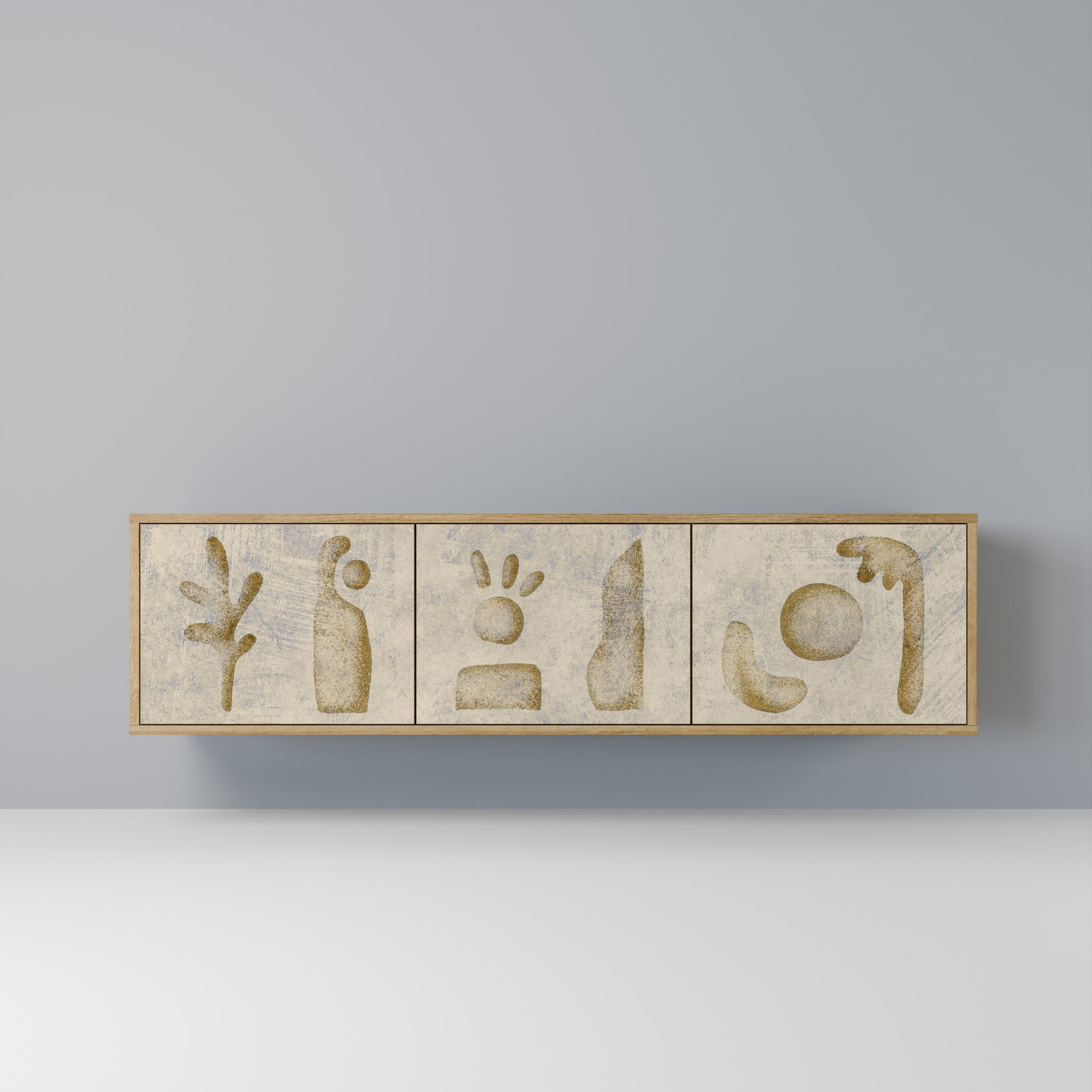 SAND SCULPTURES TV-Lowboard mit 3 Türen in Eiche-Optik