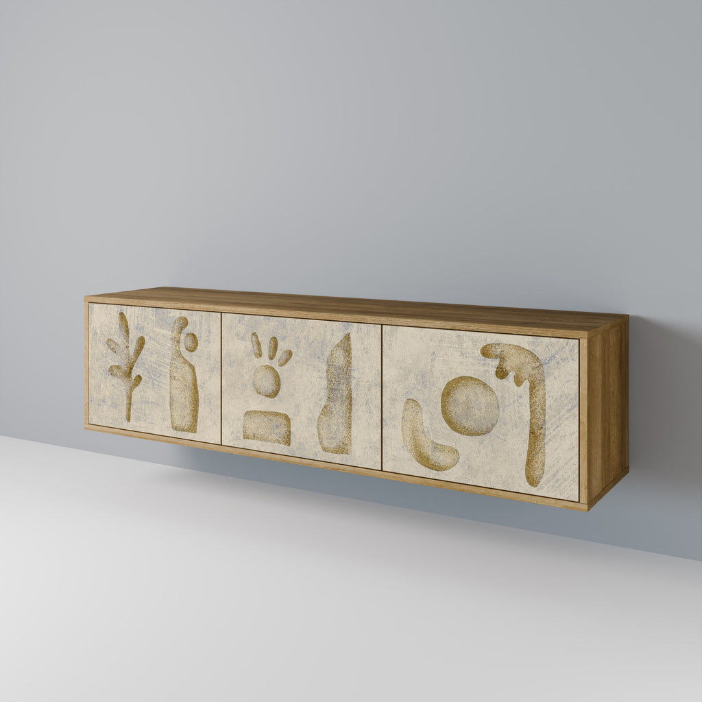SAND SCULPTURES TV-Lowboard mit 3 Türen in Eiche-Optik