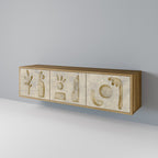 SAND SCULPTURES TV-Lowboard mit 3 Türen in Eiche-Optik