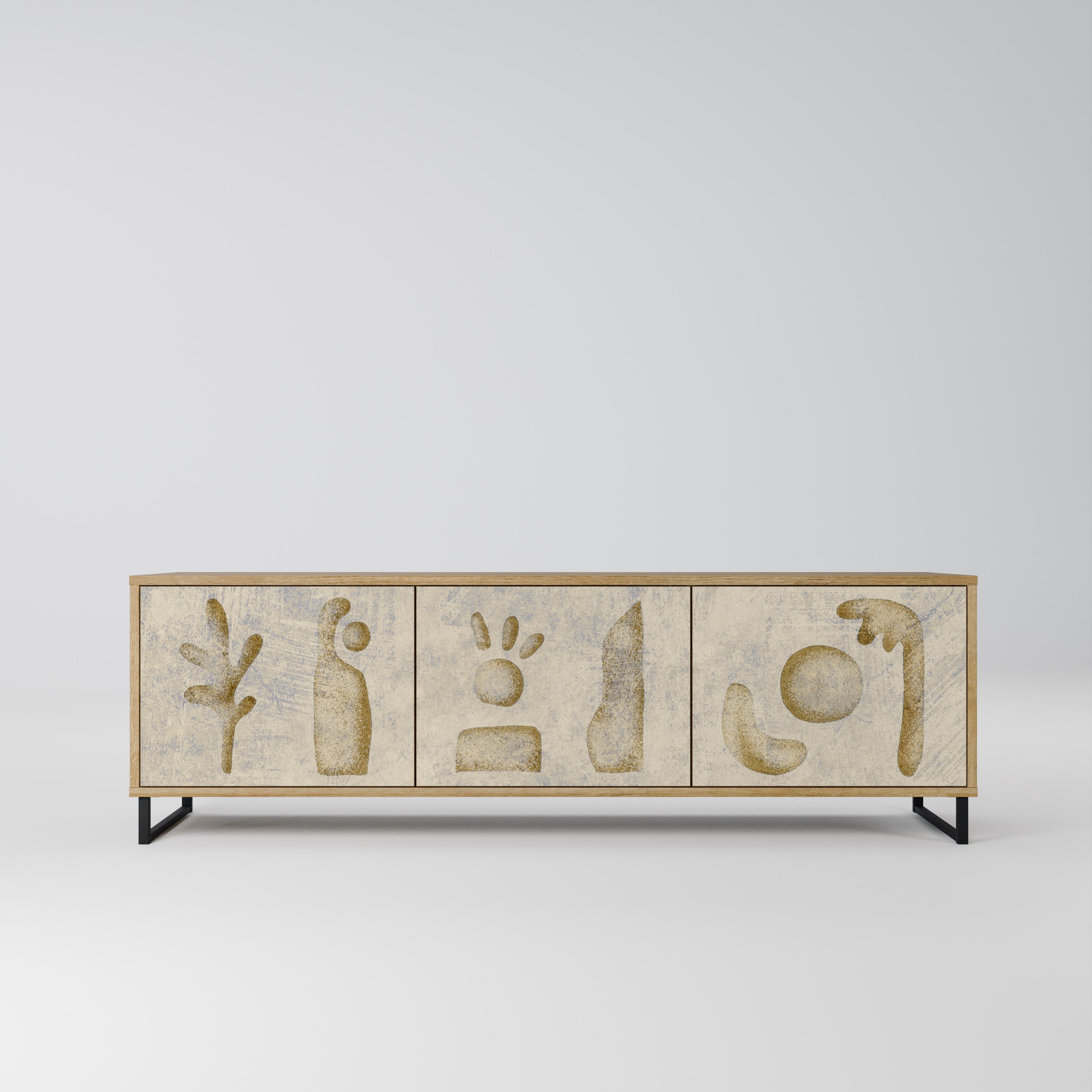 SAND SCULPTURES TV-Lowboard mit 3 Türen in Eiche-Optik