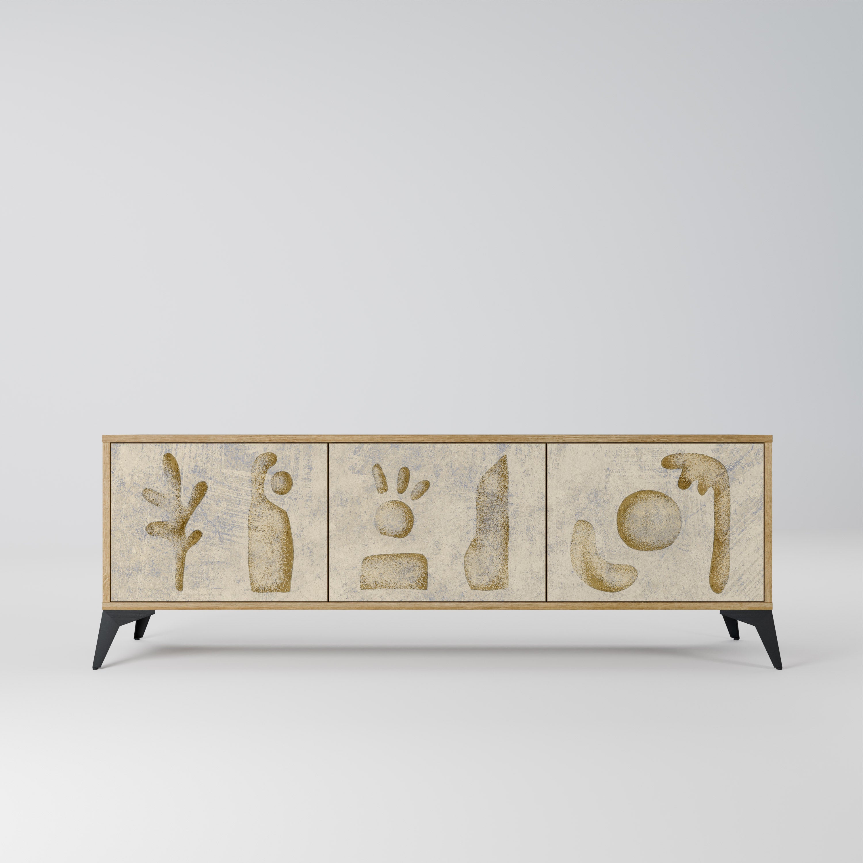 SAND SCULPTURES TV-Lowboard mit 3 Türen in Eiche-Optik