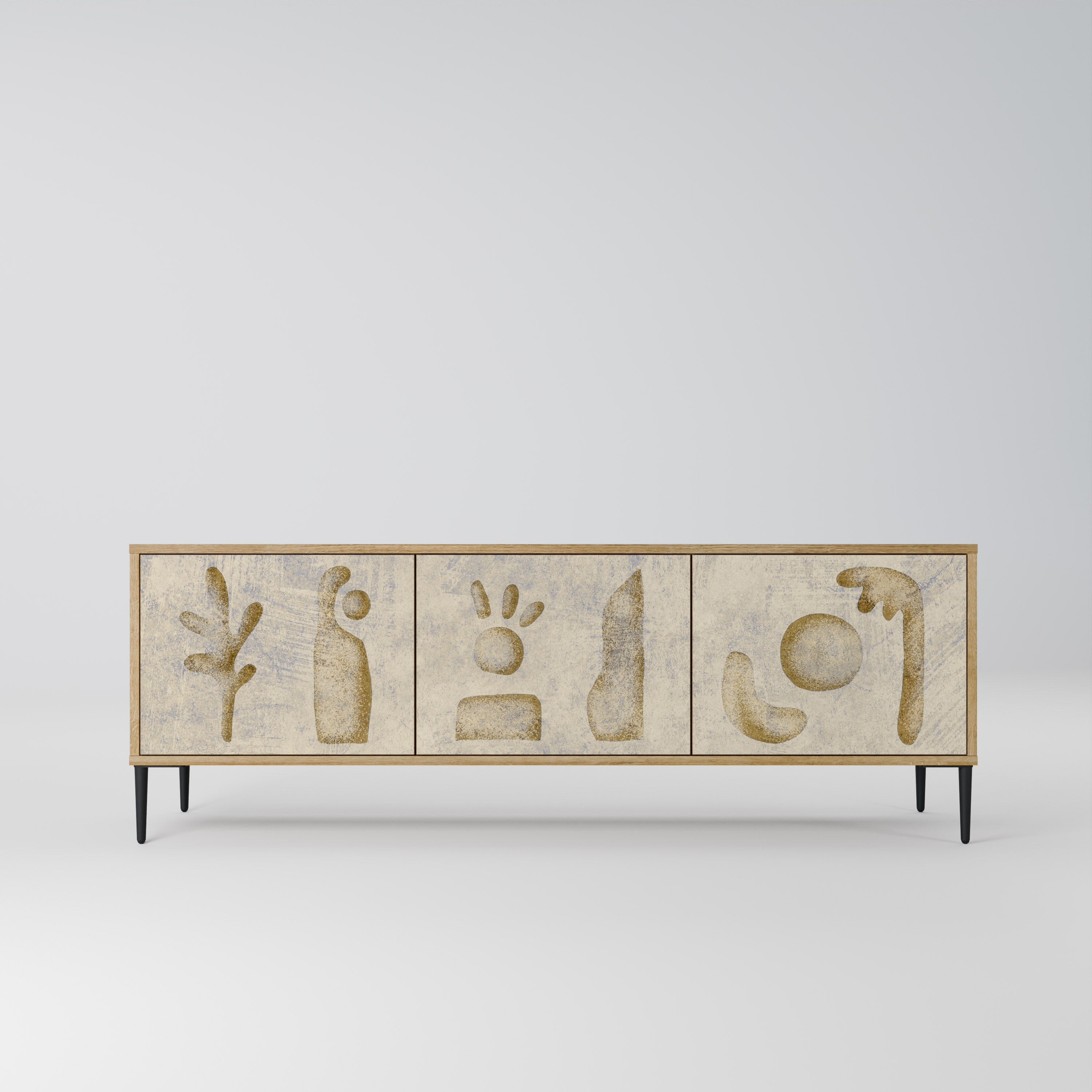 SAND SCULPTURES TV-Lowboard mit 3 Türen in Eiche-Optik