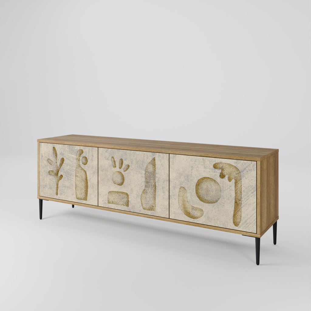 SAND SCULPTURES TV-Lowboard mit 3 Türen in Eiche-Optik