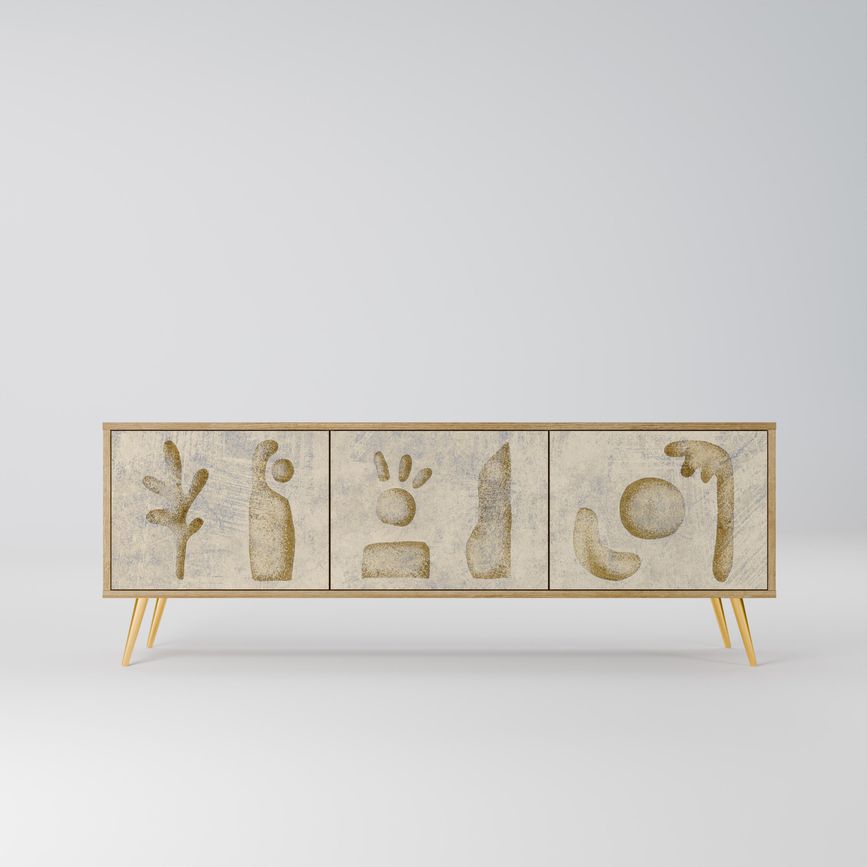 SAND SCULPTURES TV-Lowboard mit 3 Türen in Eiche-Optik