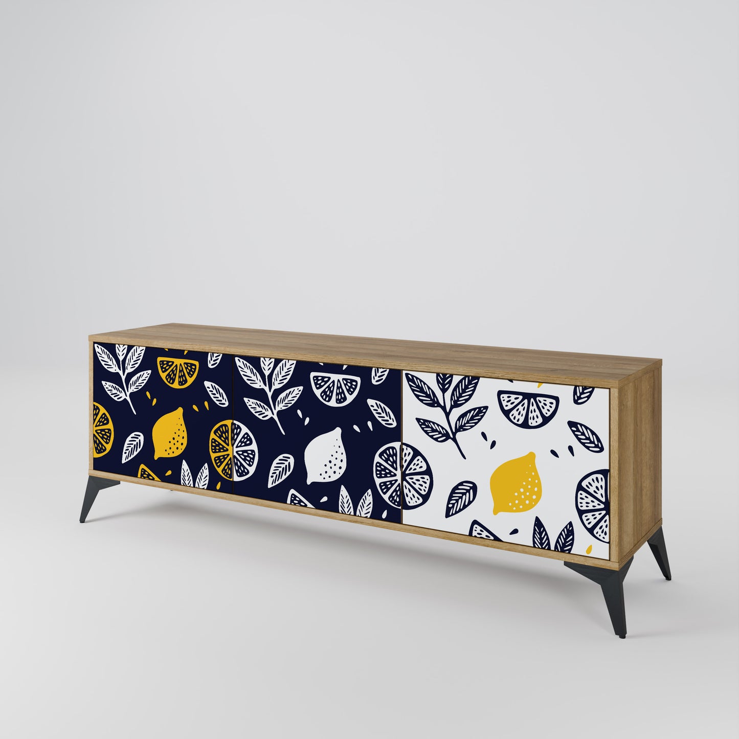 CITRUS BLACK AND WHITE 3-türiges TV-Lowboard