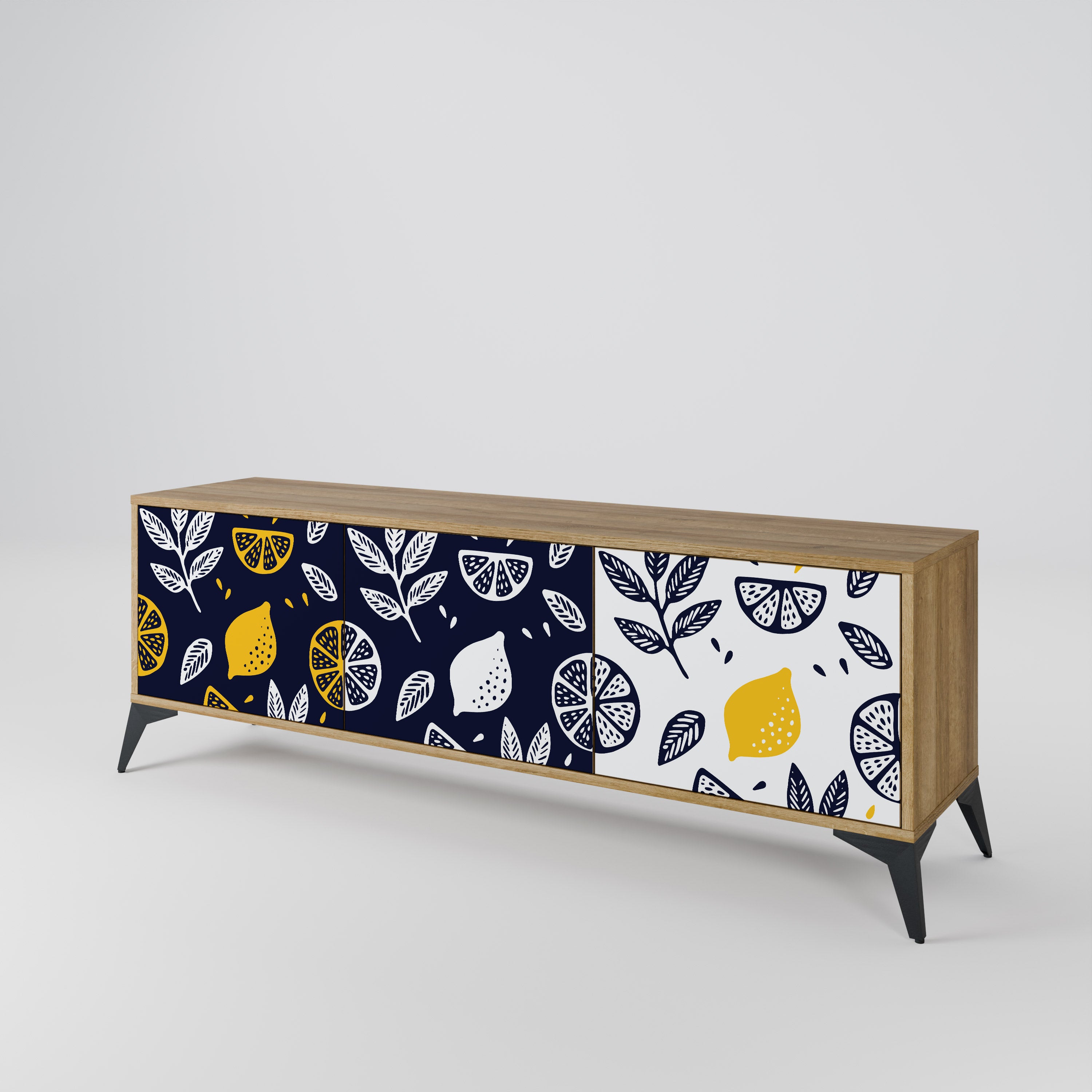 CITRUS BLACK AND WHITE 3-türiges TV-Lowboard