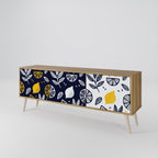 CITRUS BLACK AND WHITE TV-Lowboard mit 3 Türen in Eiche-Optik