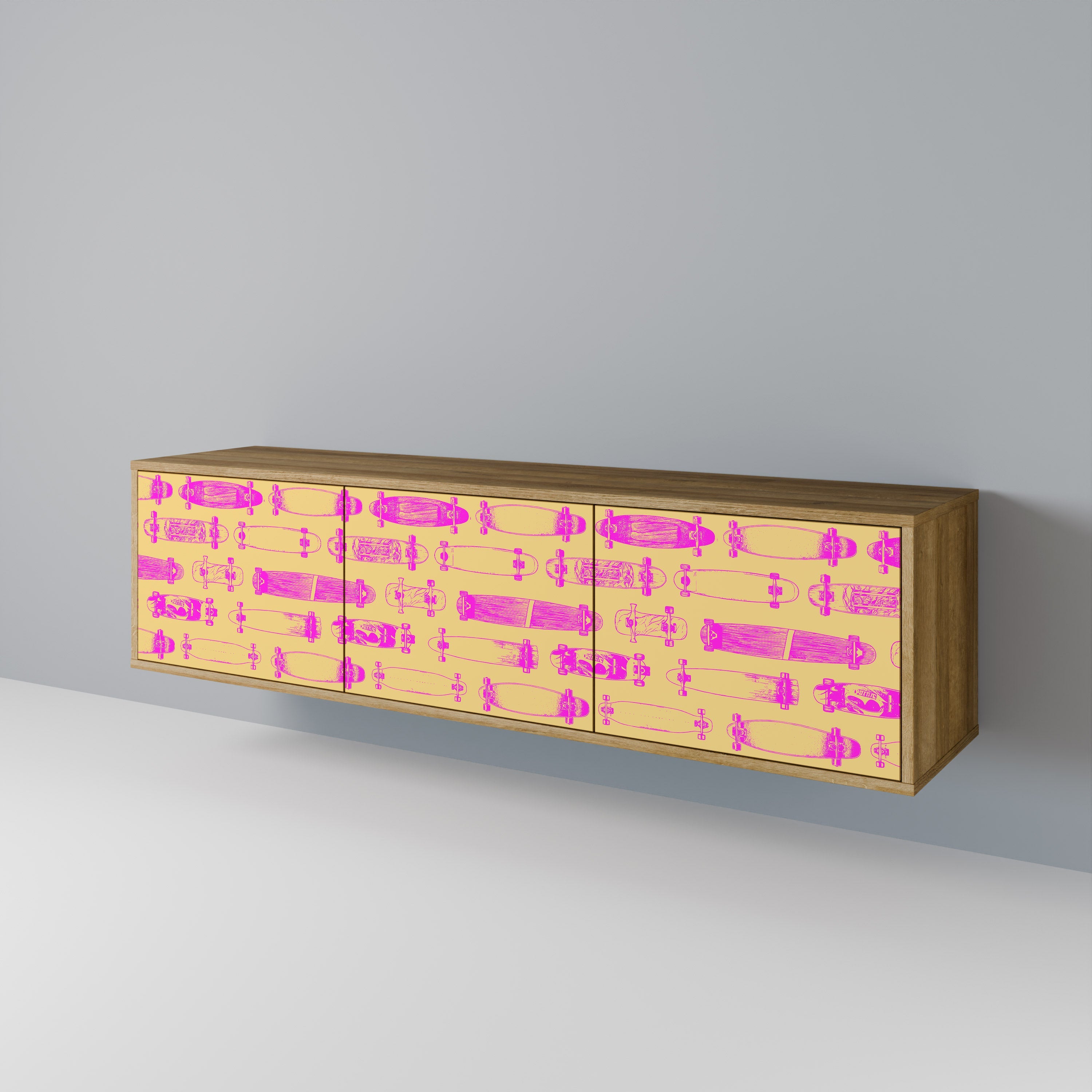 SKATEBOARD ARTISTRY TV-Lowboard mit 3 Türen in Eiche-Optik