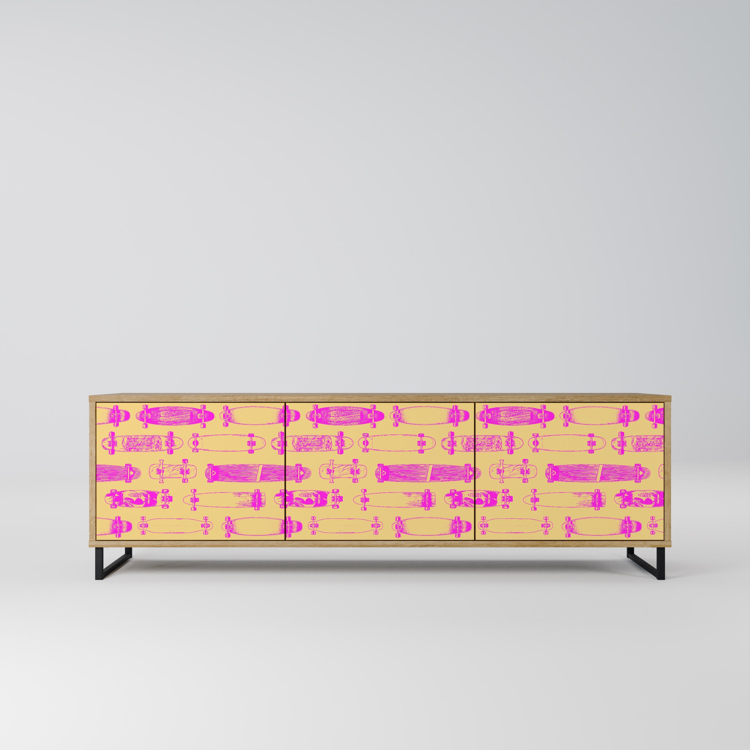 SKATEBOARD ARTISTRY TV-Lowboard mit 3 Türen in Eiche-Optik