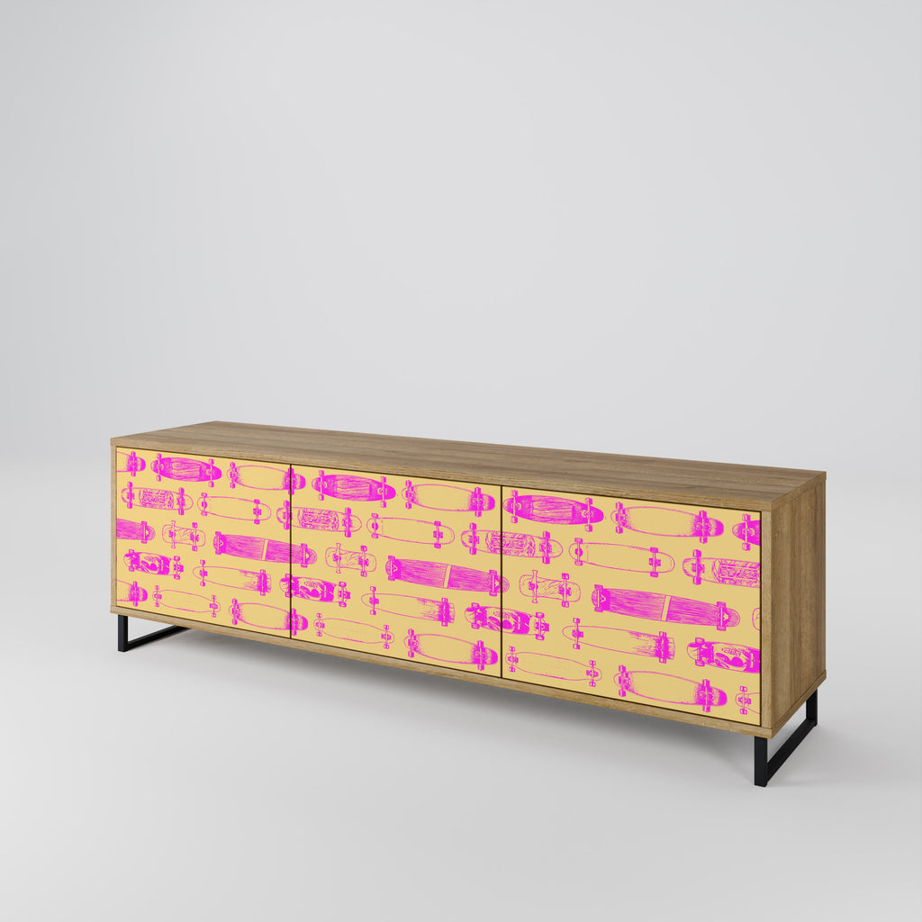 SKATEBOARD ARTISTRY TV-Lowboard mit 3 Türen in Eiche-Optik