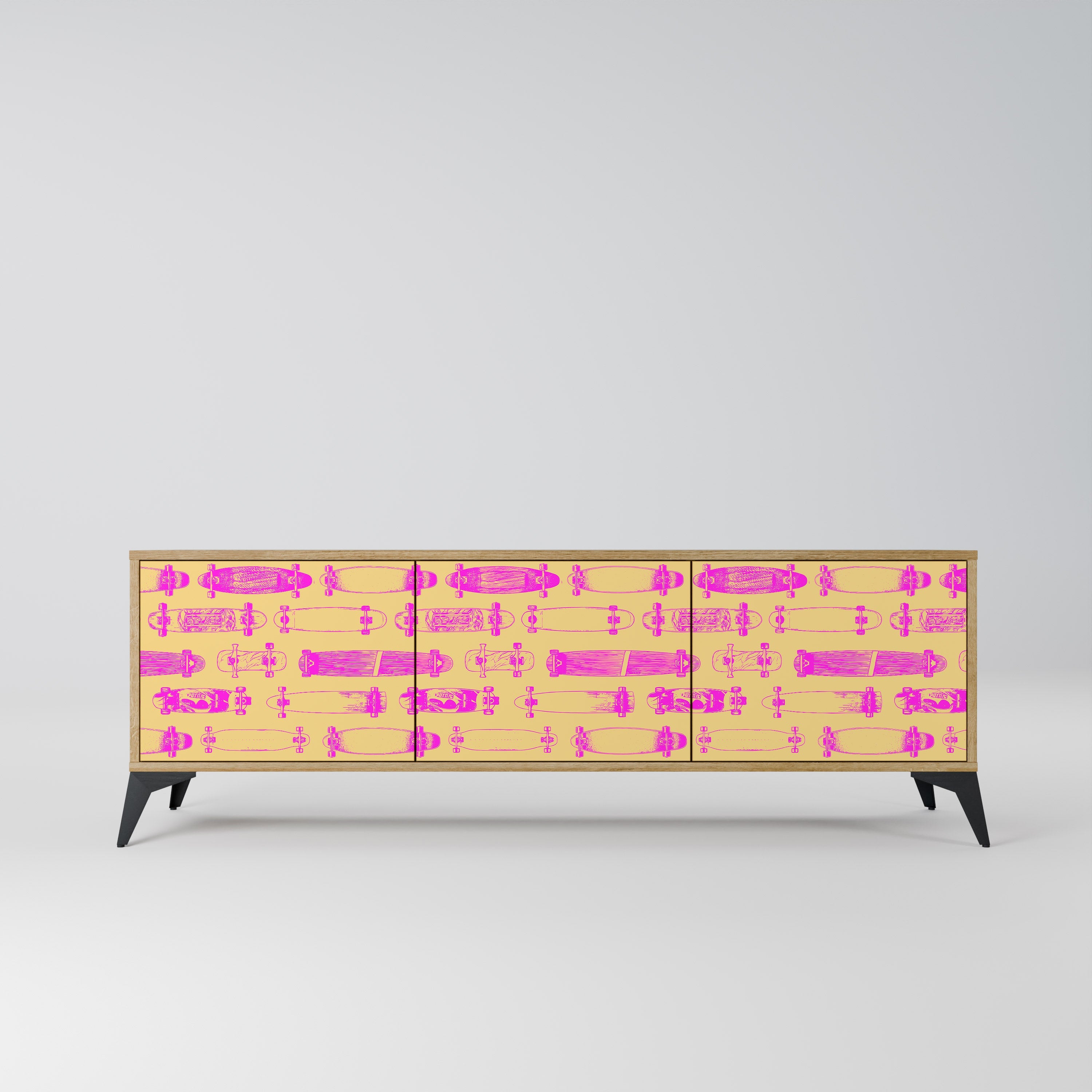 SKATEBOARD ARTISTRY TV-Lowboard mit 3 Türen in Eiche-Optik