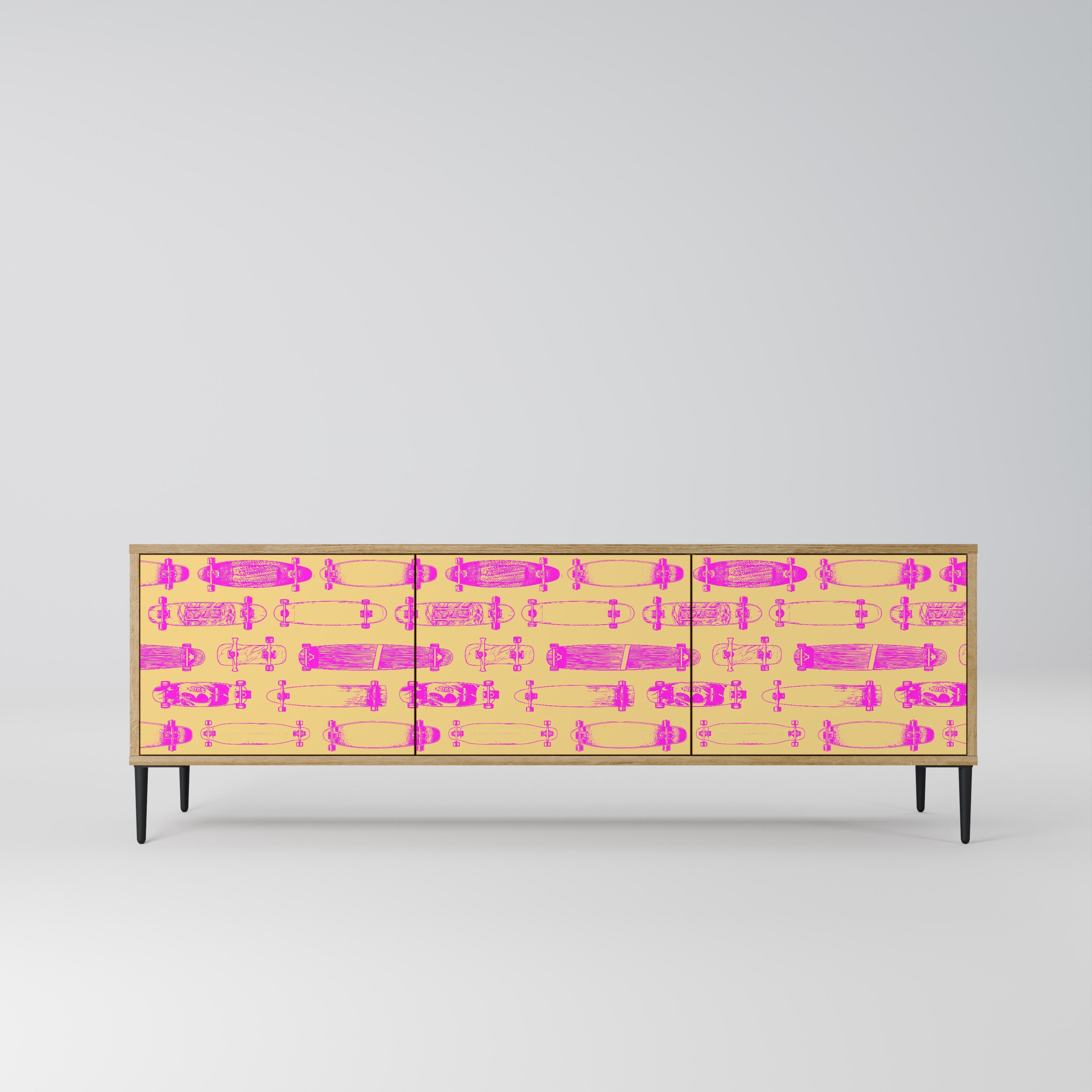 SKATEBOARD ARTISTRY TV-Lowboard mit 3 Türen in Eiche-Optik