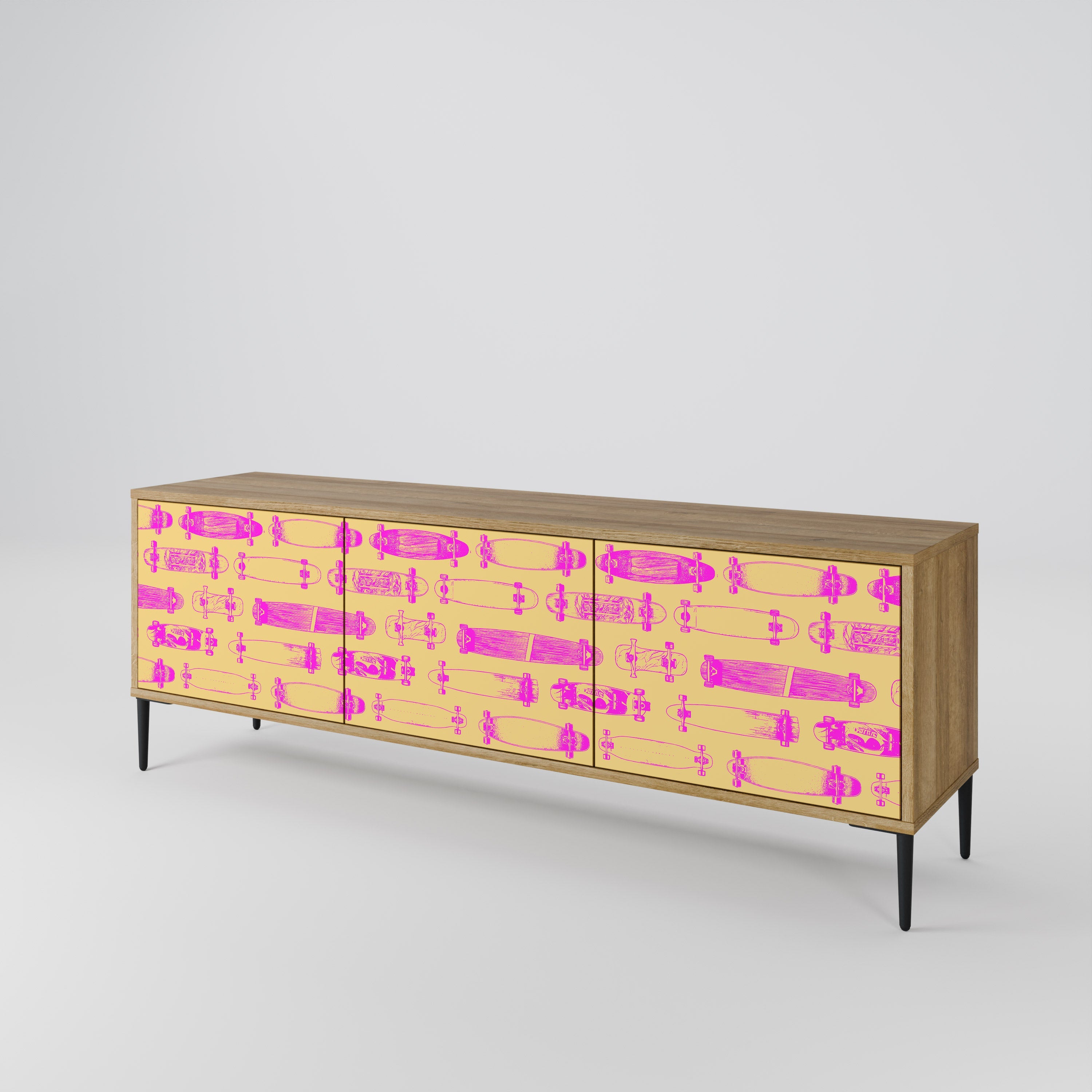 SKATEBOARD ARTISTRY TV-Lowboard mit 3 Türen in Eiche-Optik