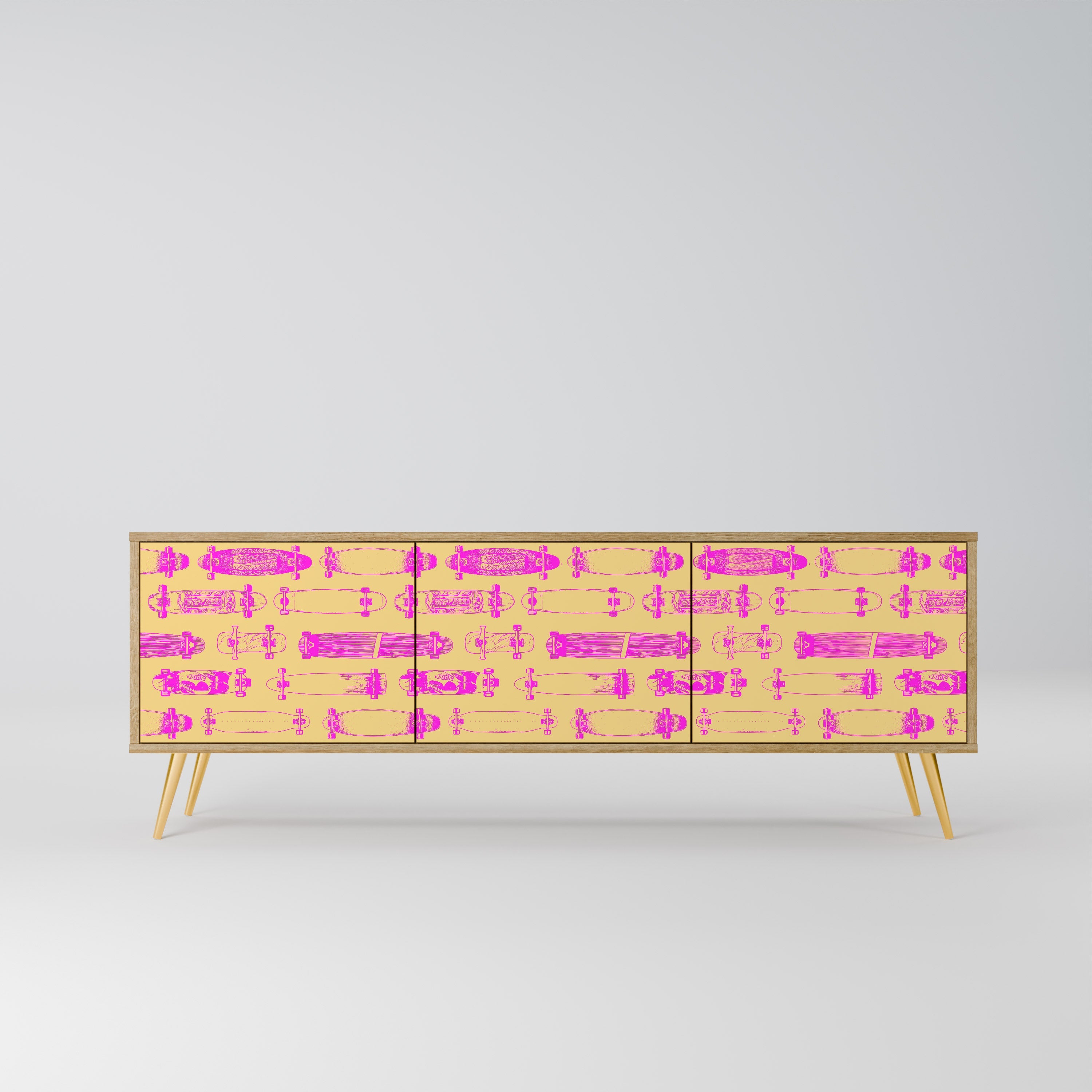 SKATEBOARD ARTISTRY TV-Lowboard mit 3 Türen in Eiche-Optik