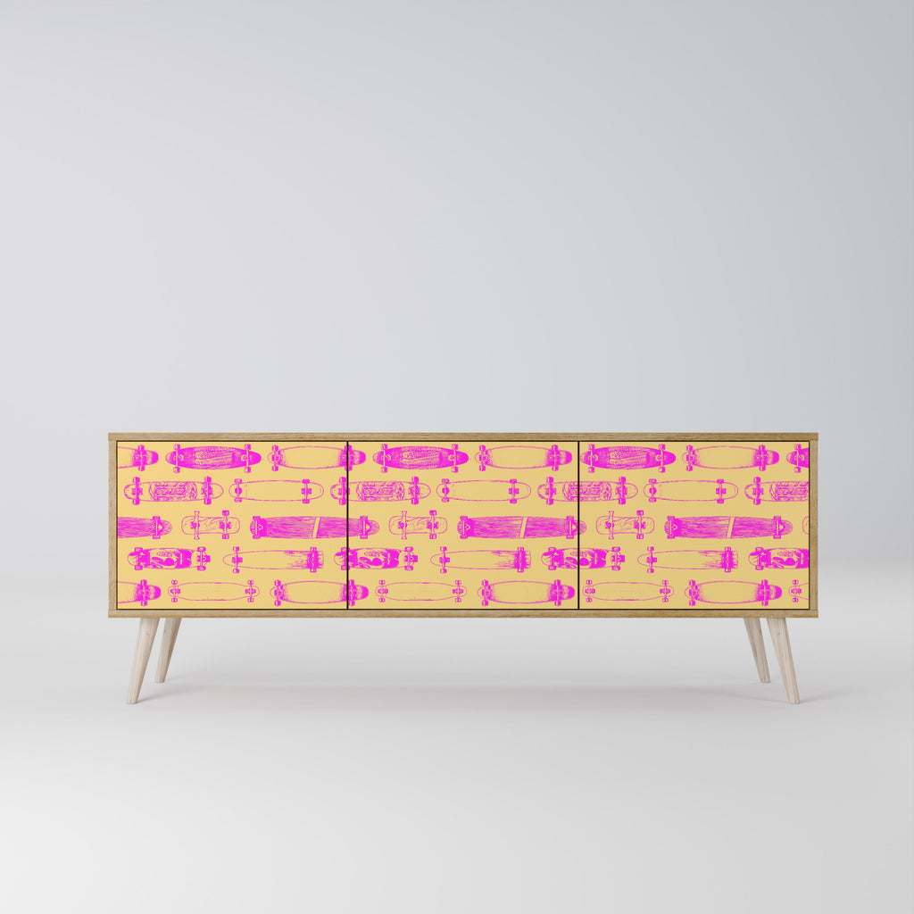 SKATEBOARD ARTISTRY TV-Lowboard mit 3 Türen in Eiche-Optik