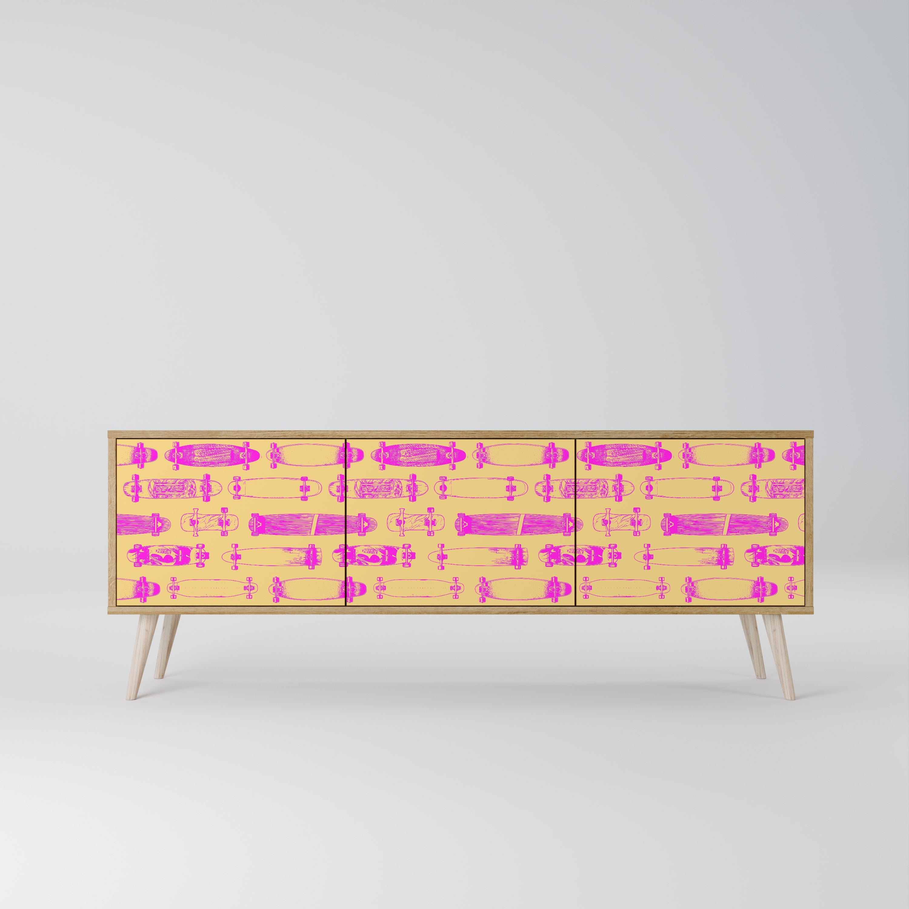 SKATEBOARD ARTISTRY TV-Lowboard mit 3 Türen in Eiche-Optik