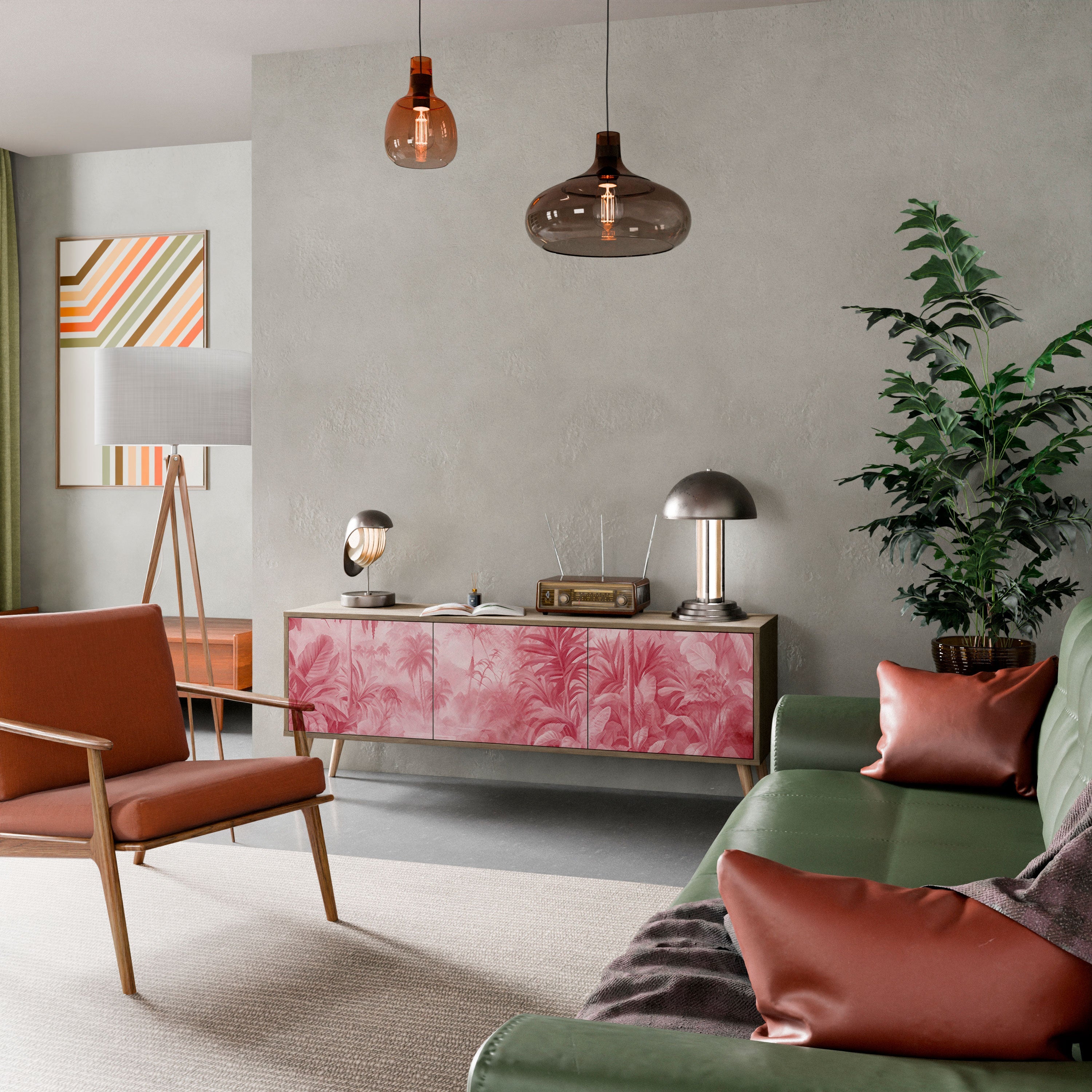 SWEET TROPICS TV-Lowboard mit 3 Türen in Eiche-Optik