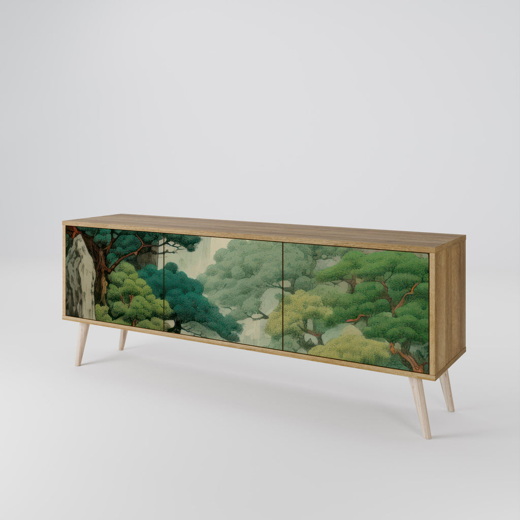 VERDURE ABYSS TV-Lowboard mit 3 Türen in Eiche-Optik