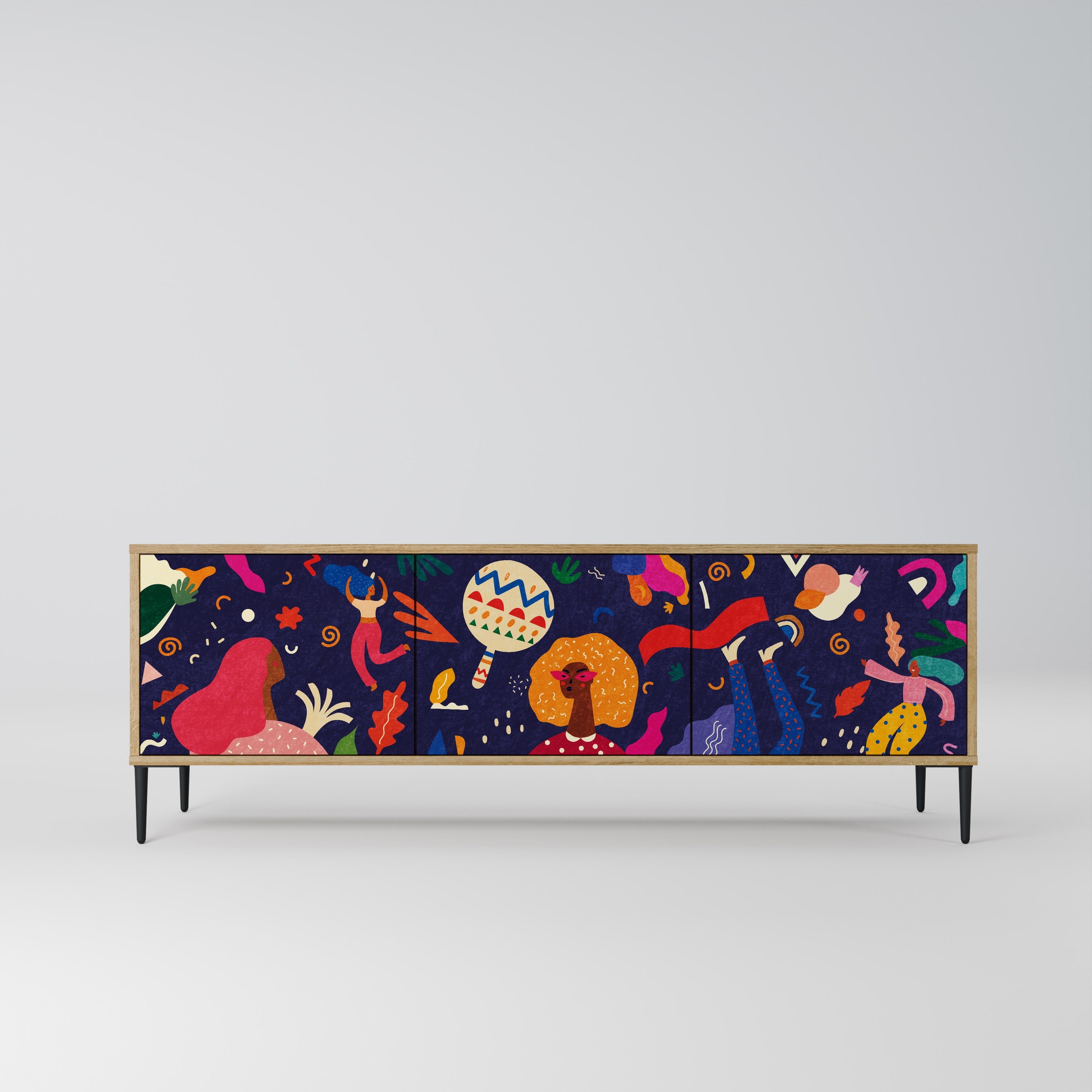 FESTIVE PLEASURES TV-Lowboard mit 3 Türen in Eiche-Optik