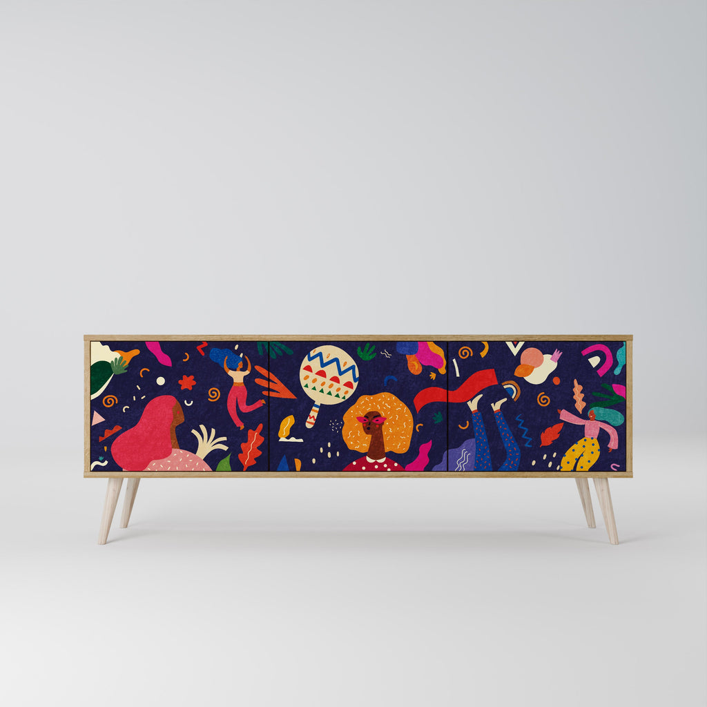 FESTIVE PLEASURES TV-Lowboard mit 3 Türen in Eiche-Optik