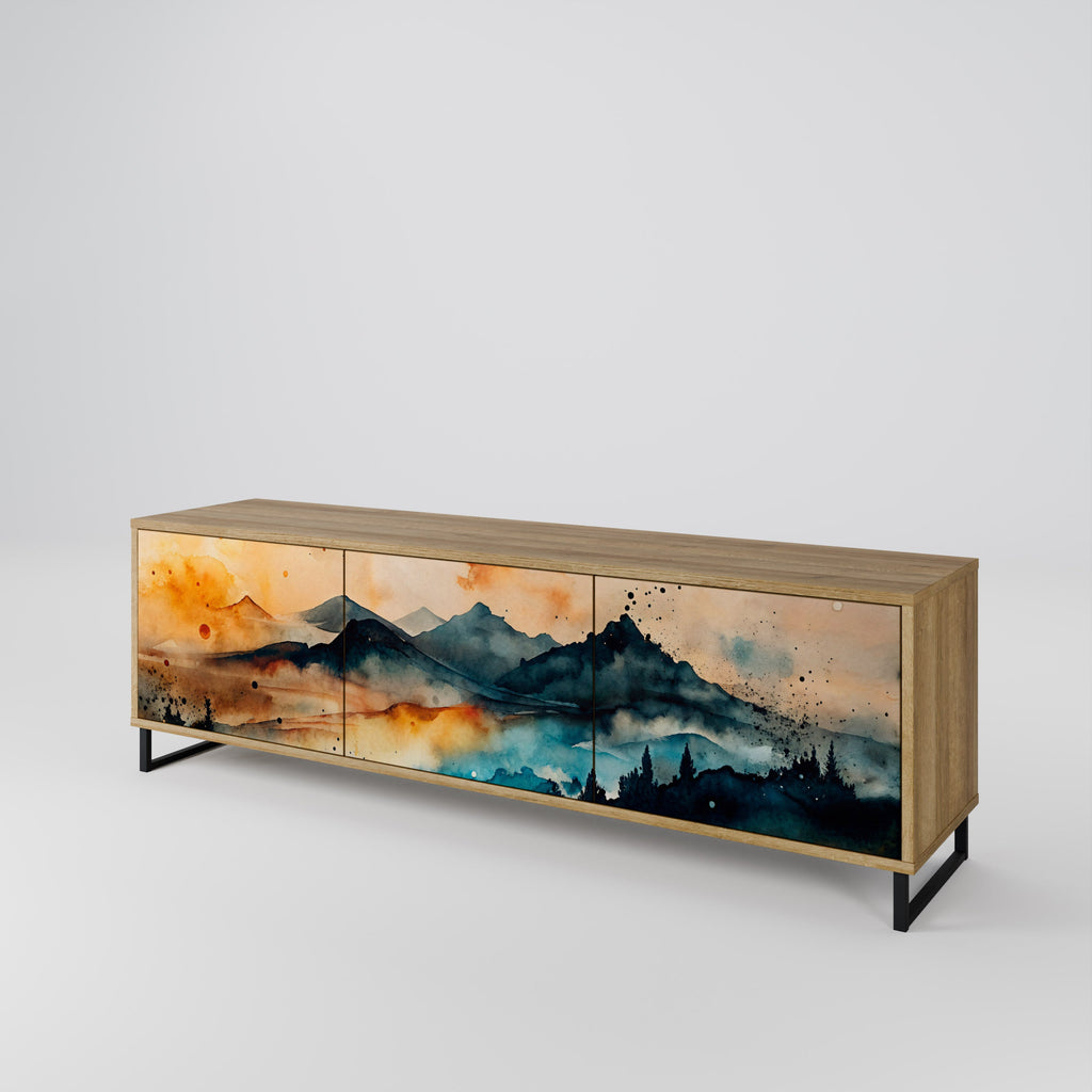 OMINOUS MOUNTAINS TV-Lowboard mit 3 Türen in Eiche-Optik