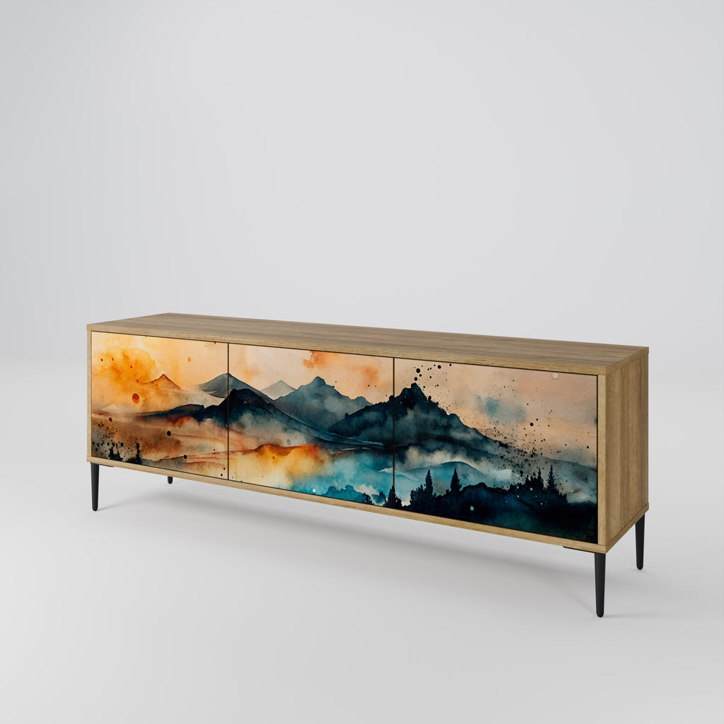 OMINOUS MOUNTAINS TV-Lowboard mit 3 Türen in Eiche-Optik