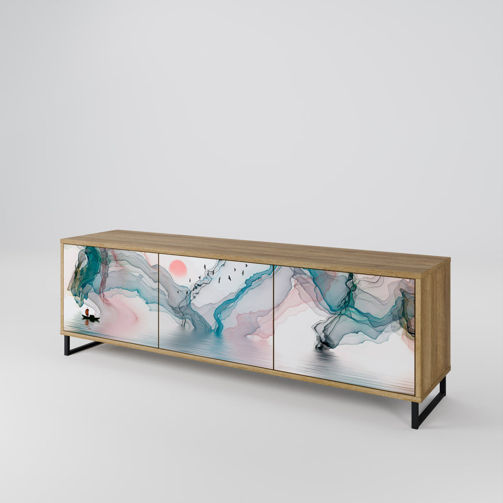 VELVET CROSSING TV-Lowboard mit 3 Türen in Eiche-Optik