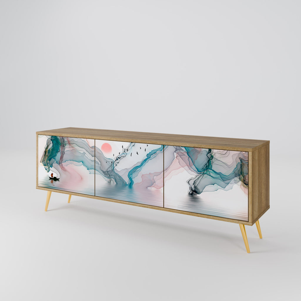 VELVET CROSSING TV-Lowboard mit 3 Türen in Eiche-Optik