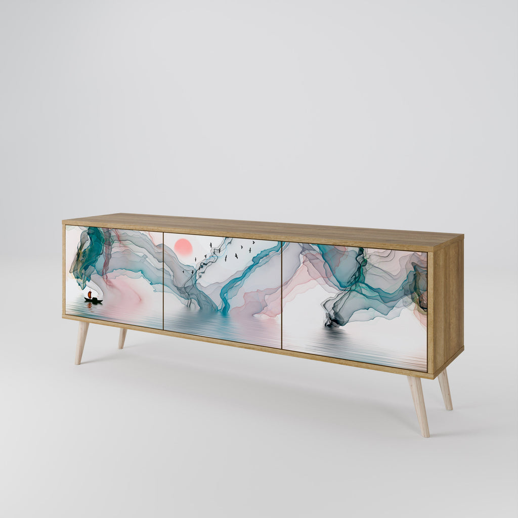 VELVET CROSSING TV-Lowboard mit 3 Türen in Eiche-Optik