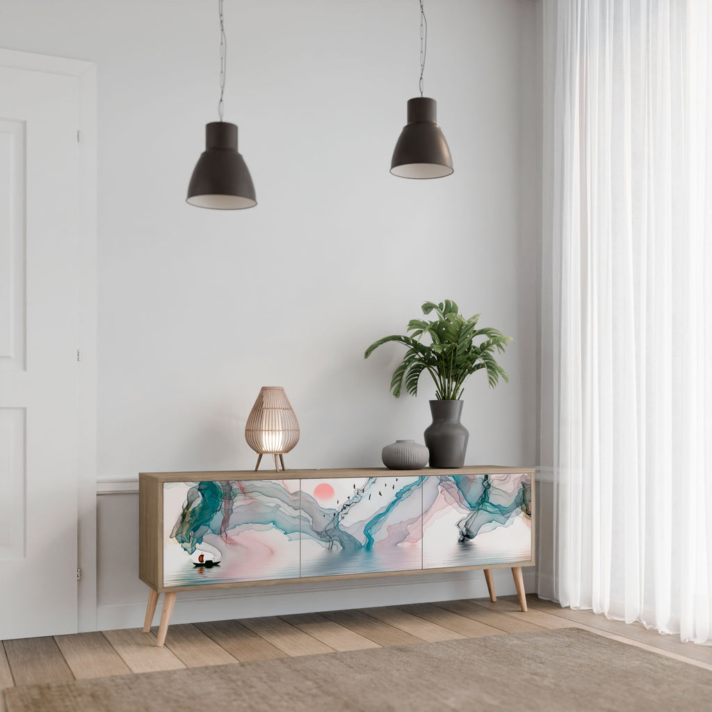 VELVET CROSSING TV-Lowboard mit 3 Türen in Eiche-Optik