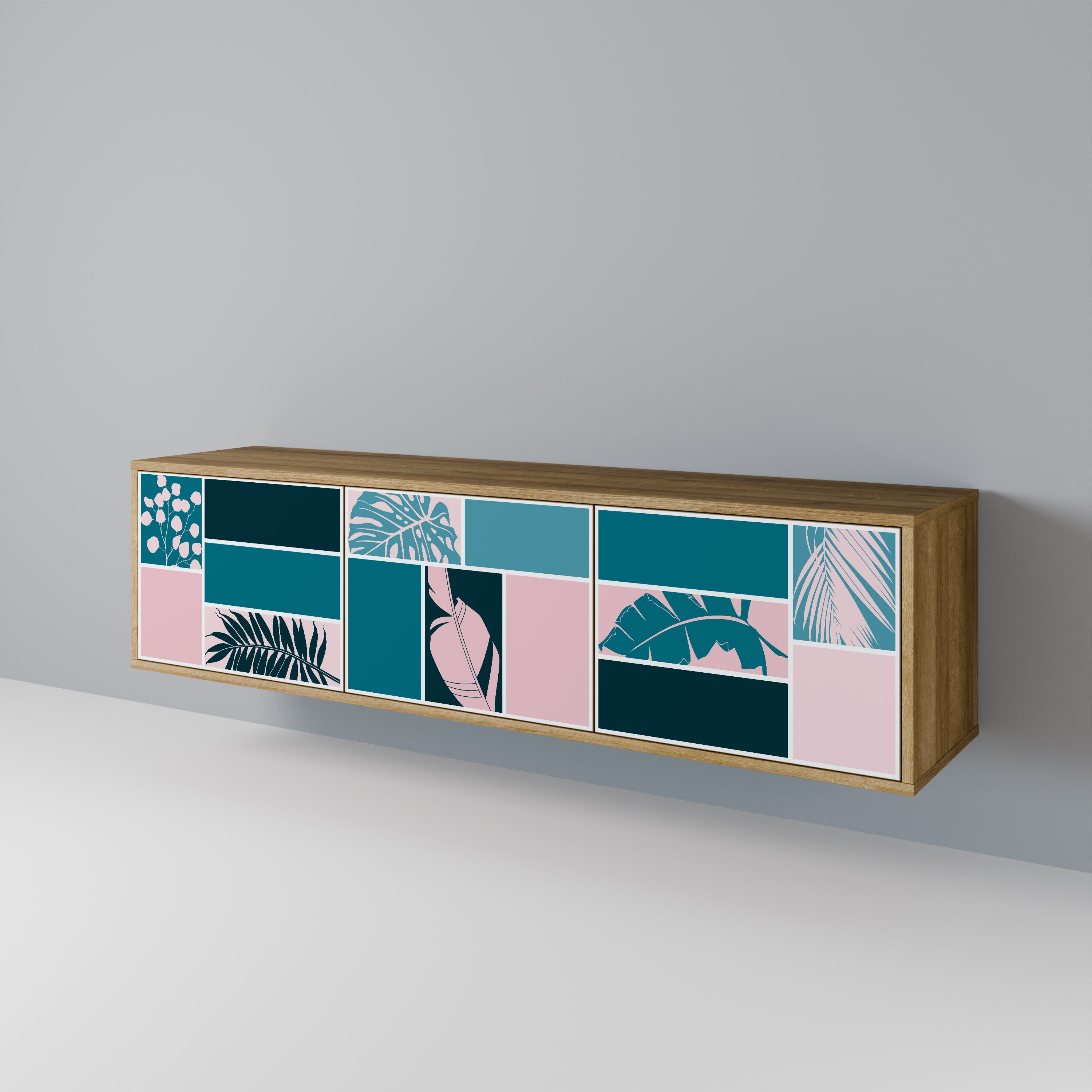 COMBINATION OF SHAPES TV-Lowboard mit 3 Türen in Eiche-Optik