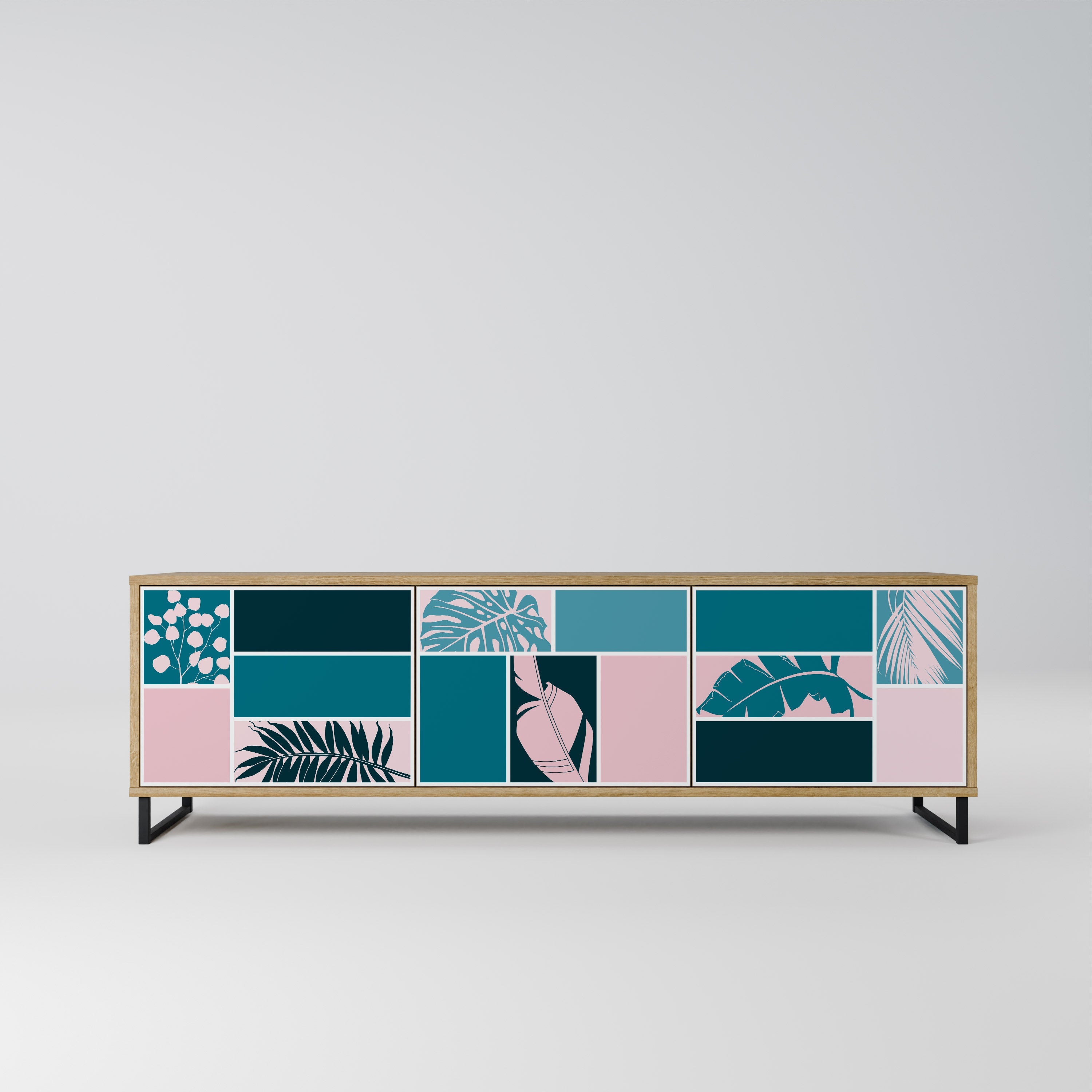 COMBINATION OF SHAPES TV-Lowboard mit 3 Türen in Eiche-Optik