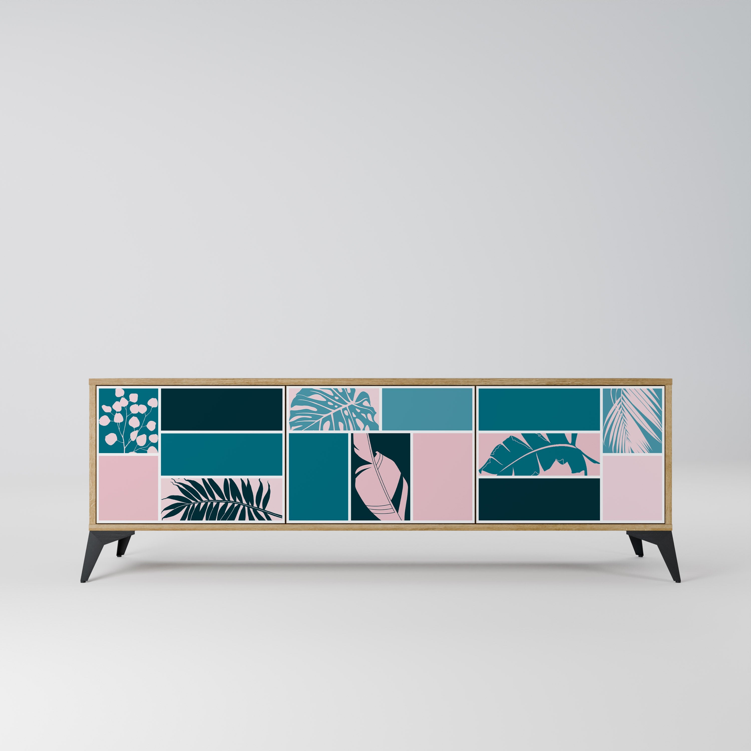 COMBINATION OF SHAPES TV-Lowboard mit 3 Türen in Eiche-Optik