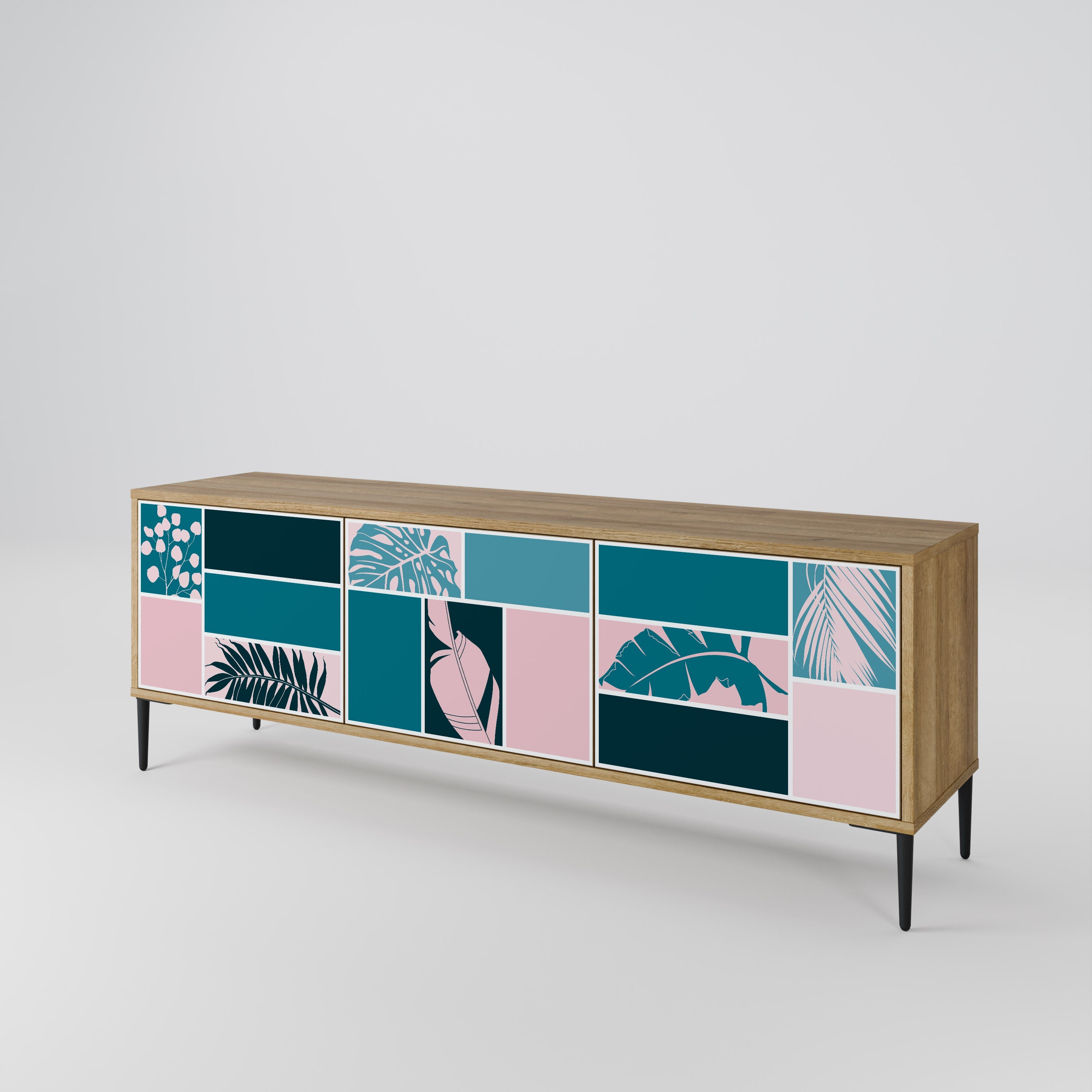 COMBINATION OF SHAPES TV-Lowboard mit 3 Türen in Eiche-Optik