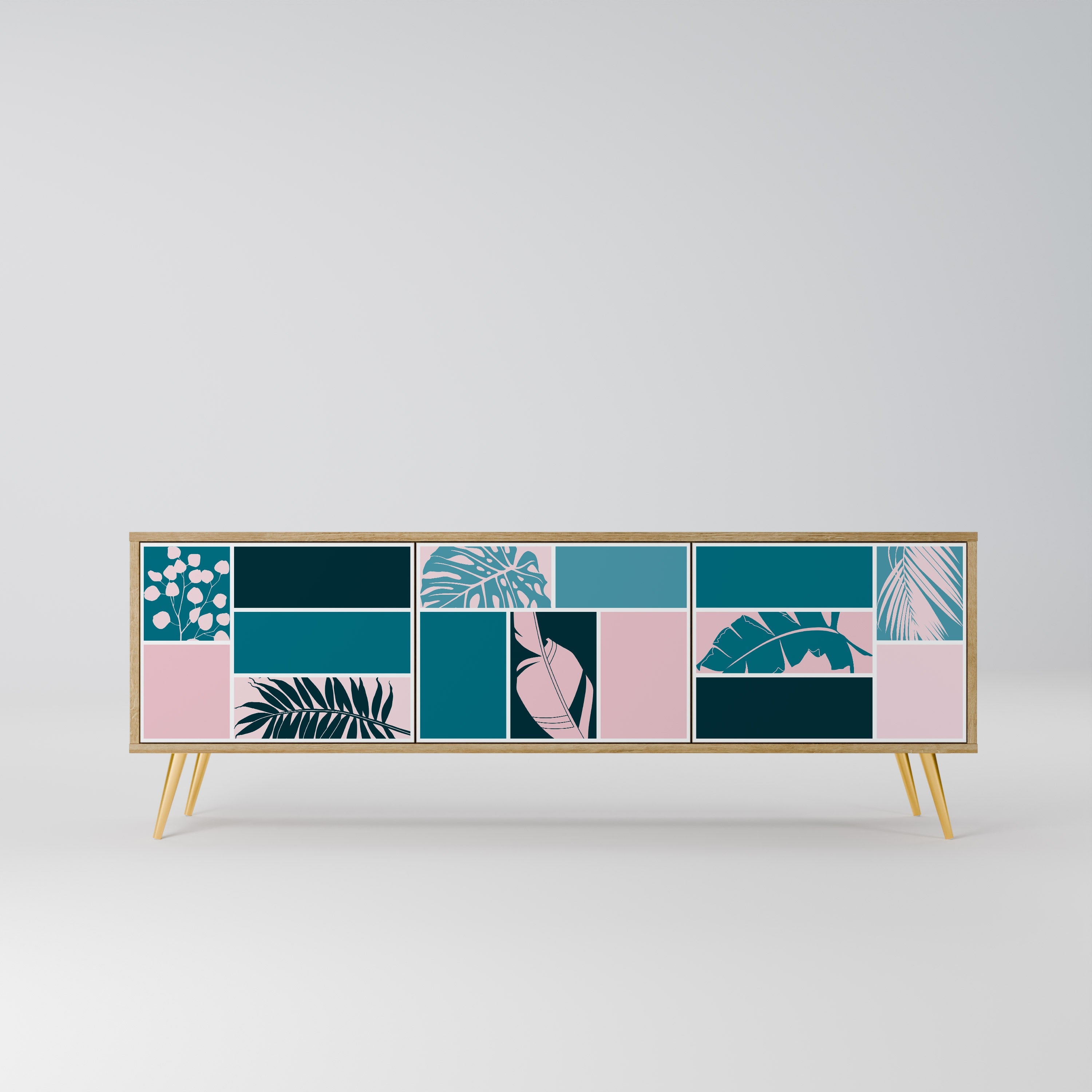 COMBINATION OF SHAPES TV-Lowboard mit 3 Türen in Eiche-Optik