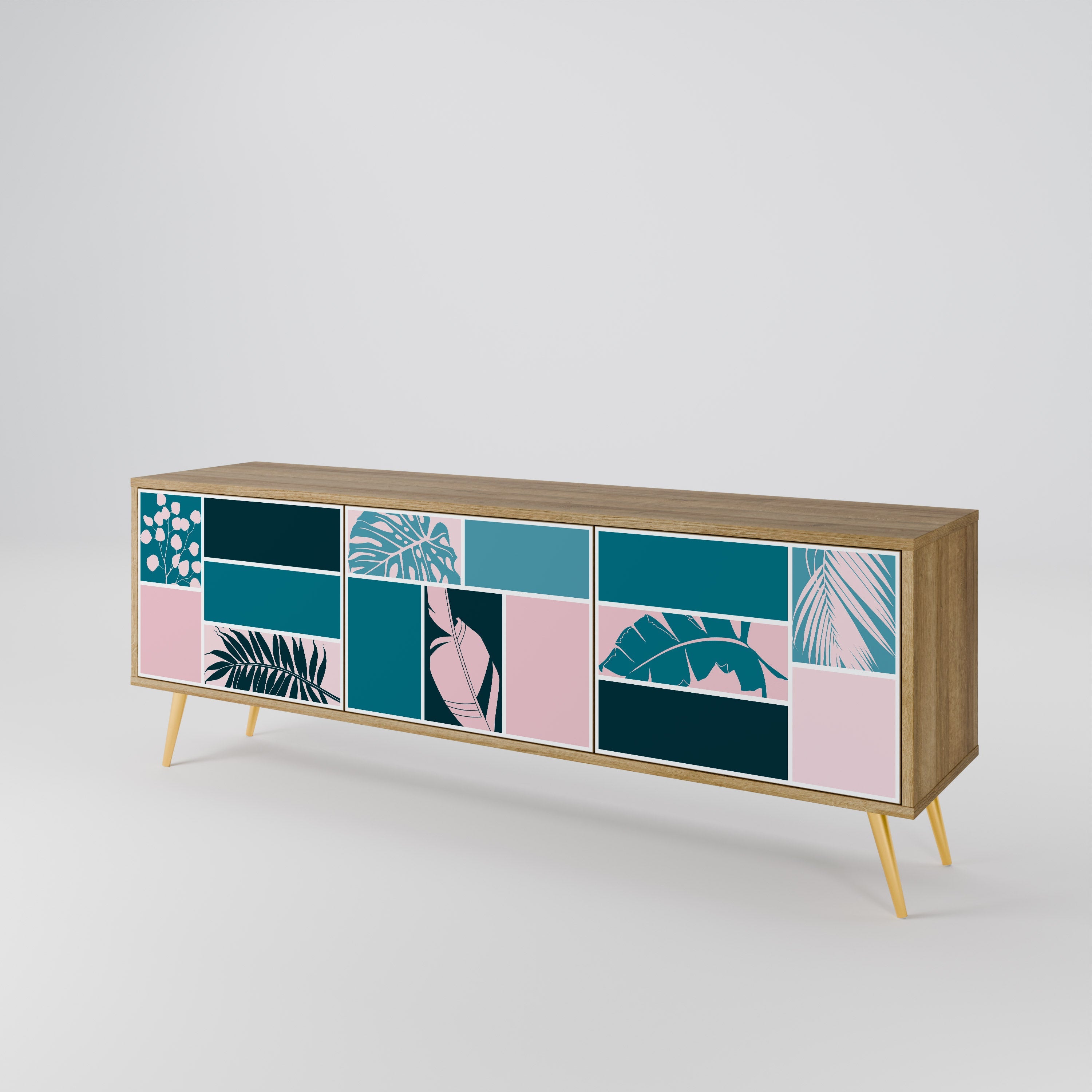 COMBINATION OF SHAPES TV-Lowboard mit 3 Türen in Eiche-Optik