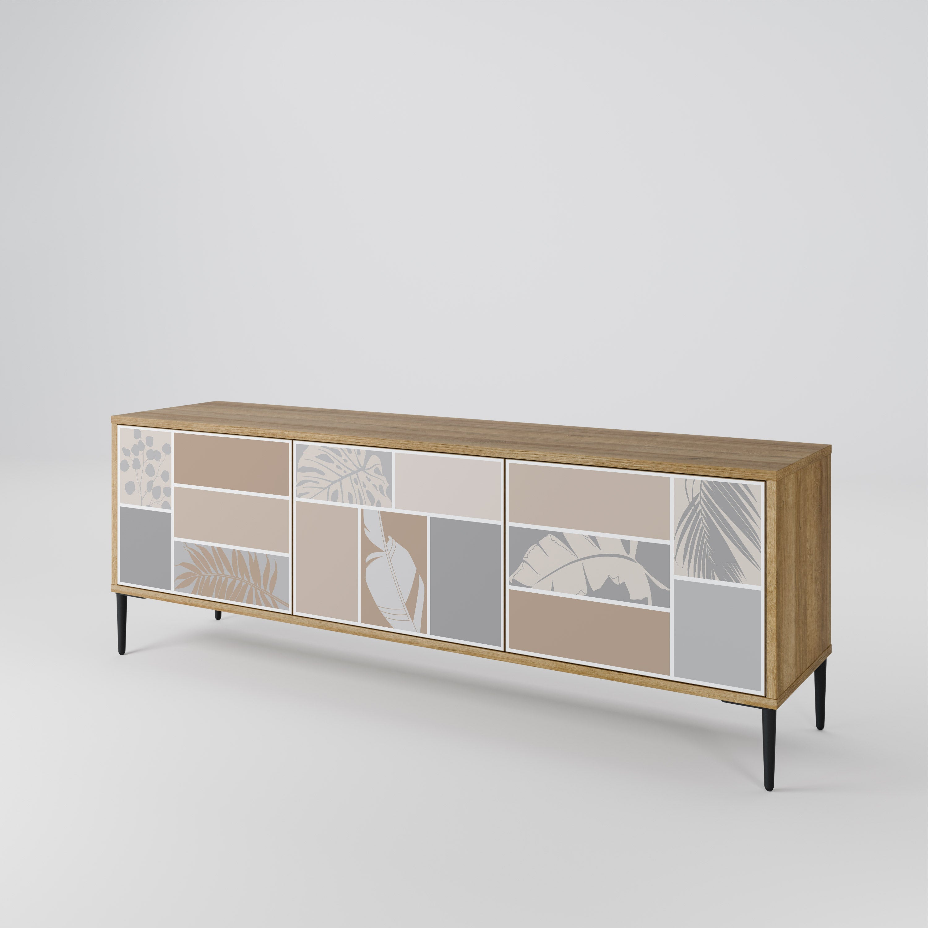 TROPICAL SHAPES TV-Lowboard mit 3 Türen in Eiche-Optik