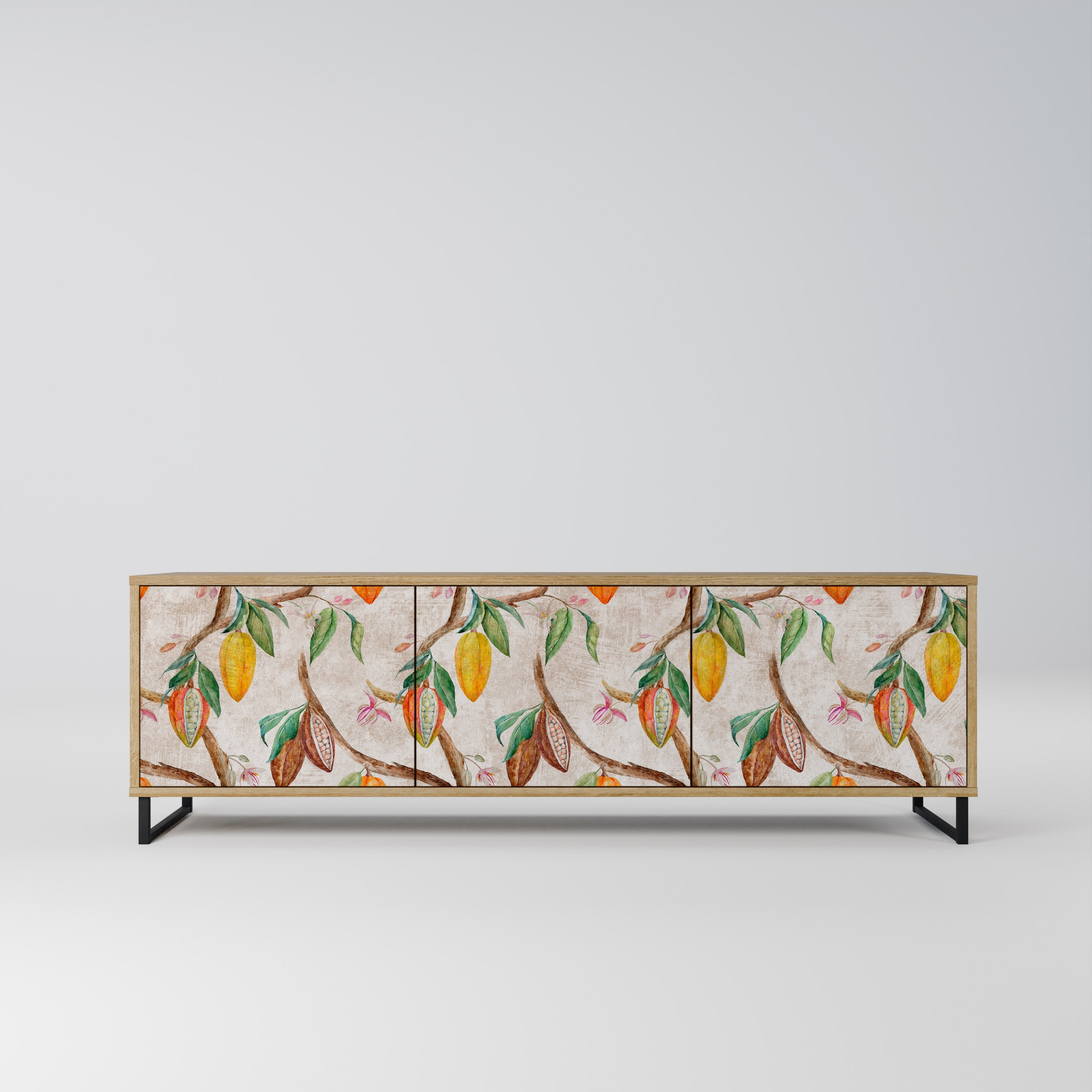 COCOA FRUITS TV-Lowboard mit 3 Türen in Eiche-Optik