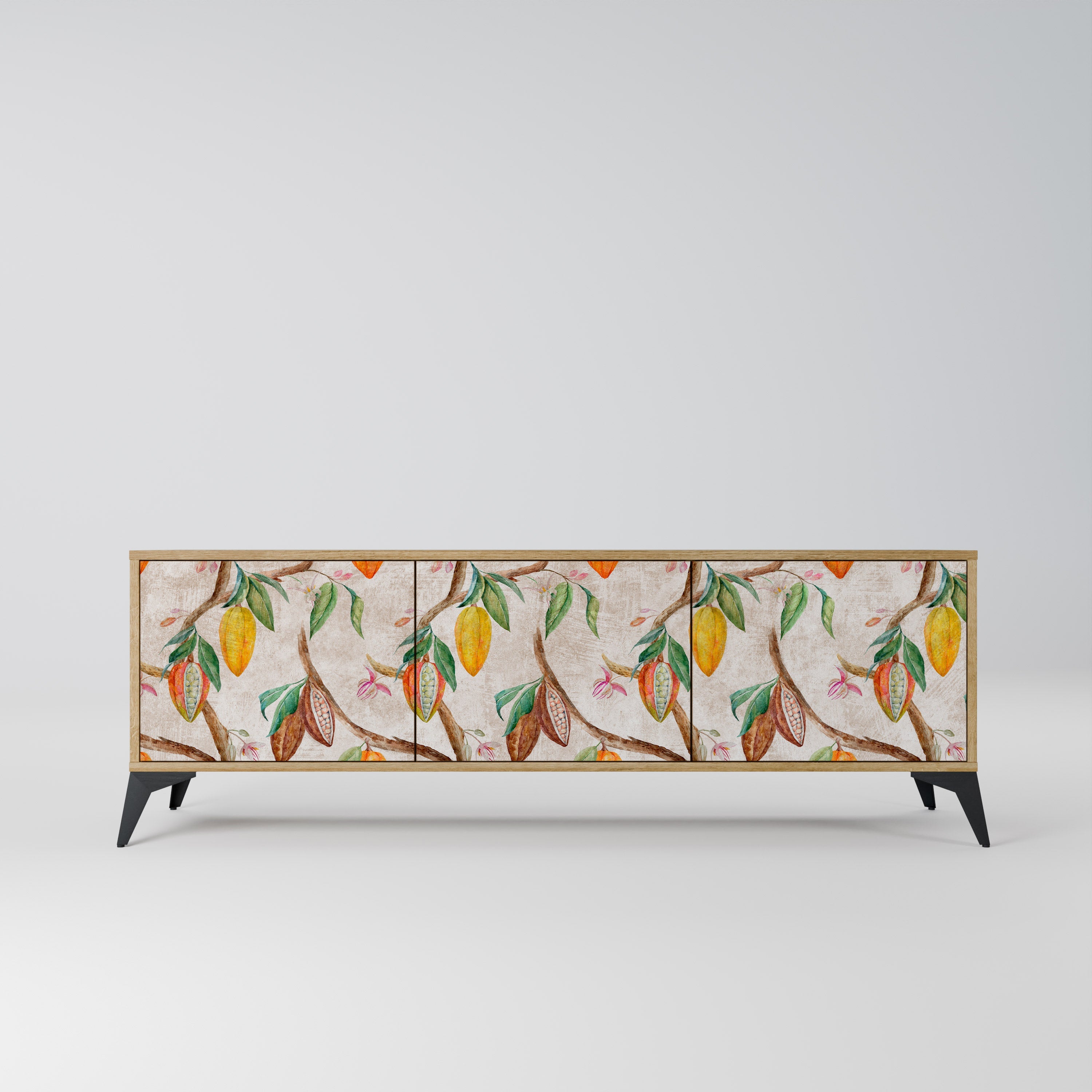 COCOA FRUITS TV-Lowboard mit 3 Türen in Eiche-Optik