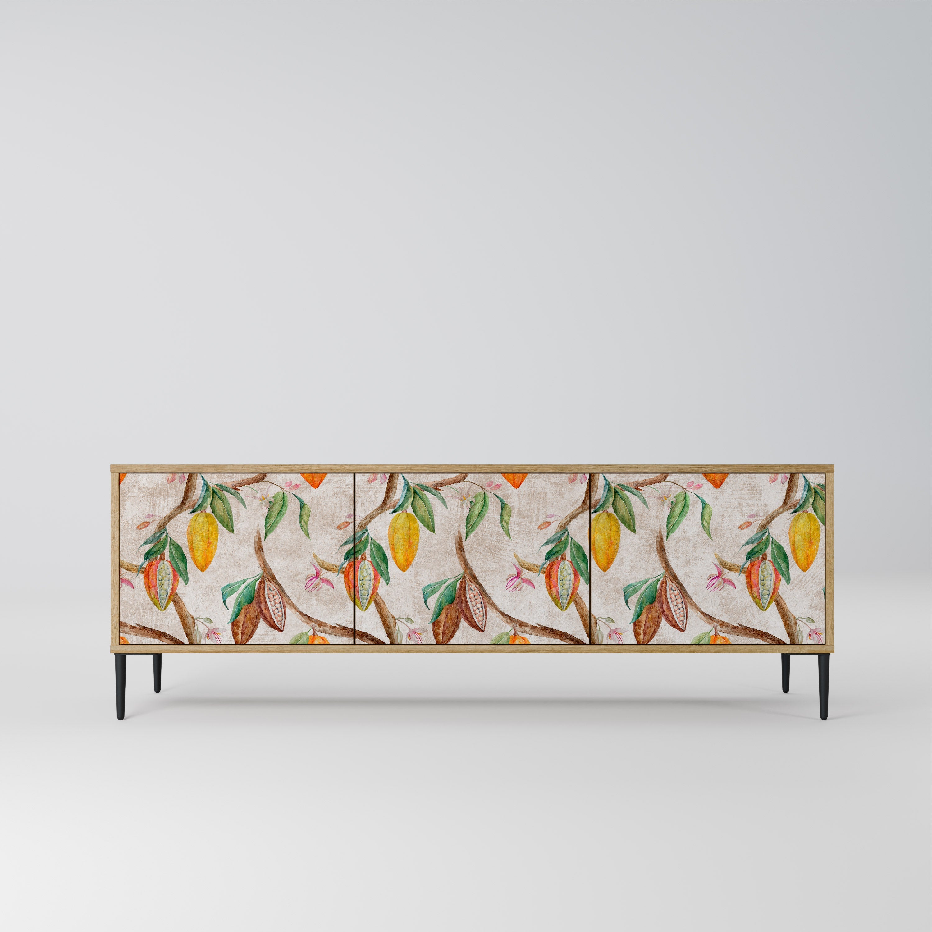 COCOA FRUITS TV-Lowboard mit 3 Türen in Eiche-Optik