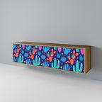 CACTUS VIBES TV-Lowboard mit 3 Türen in Eiche-Optik